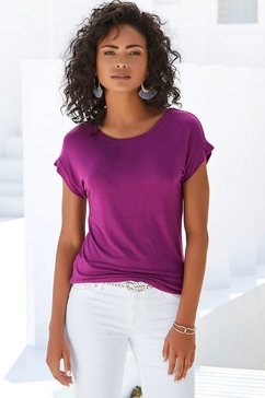 vivance t-shirt met elastische zoomrand paars