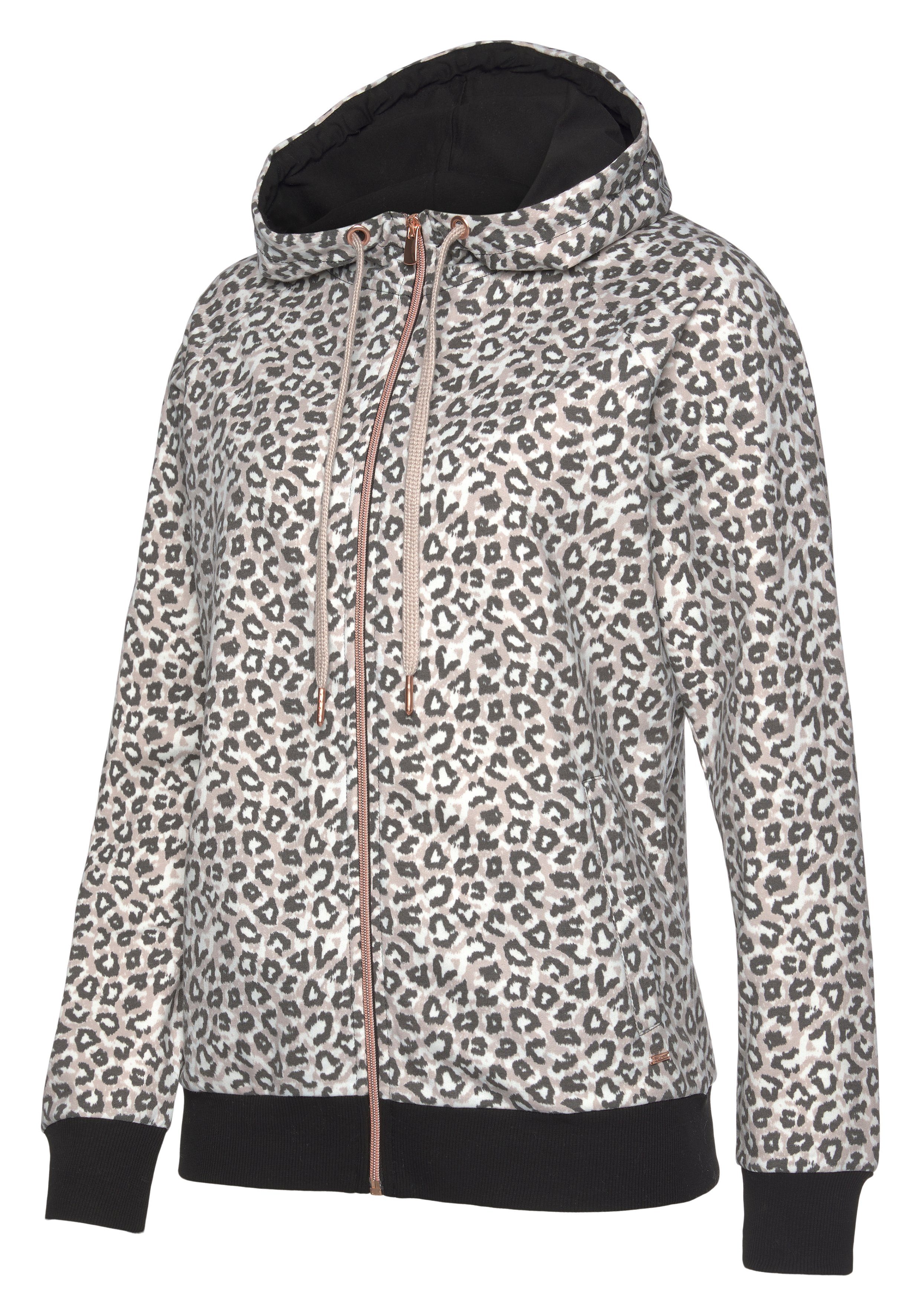Lascana Capuchonsweatvest / sweatvest met details in rozegoud Sweatshirtjack met details in roségoud, loungewear