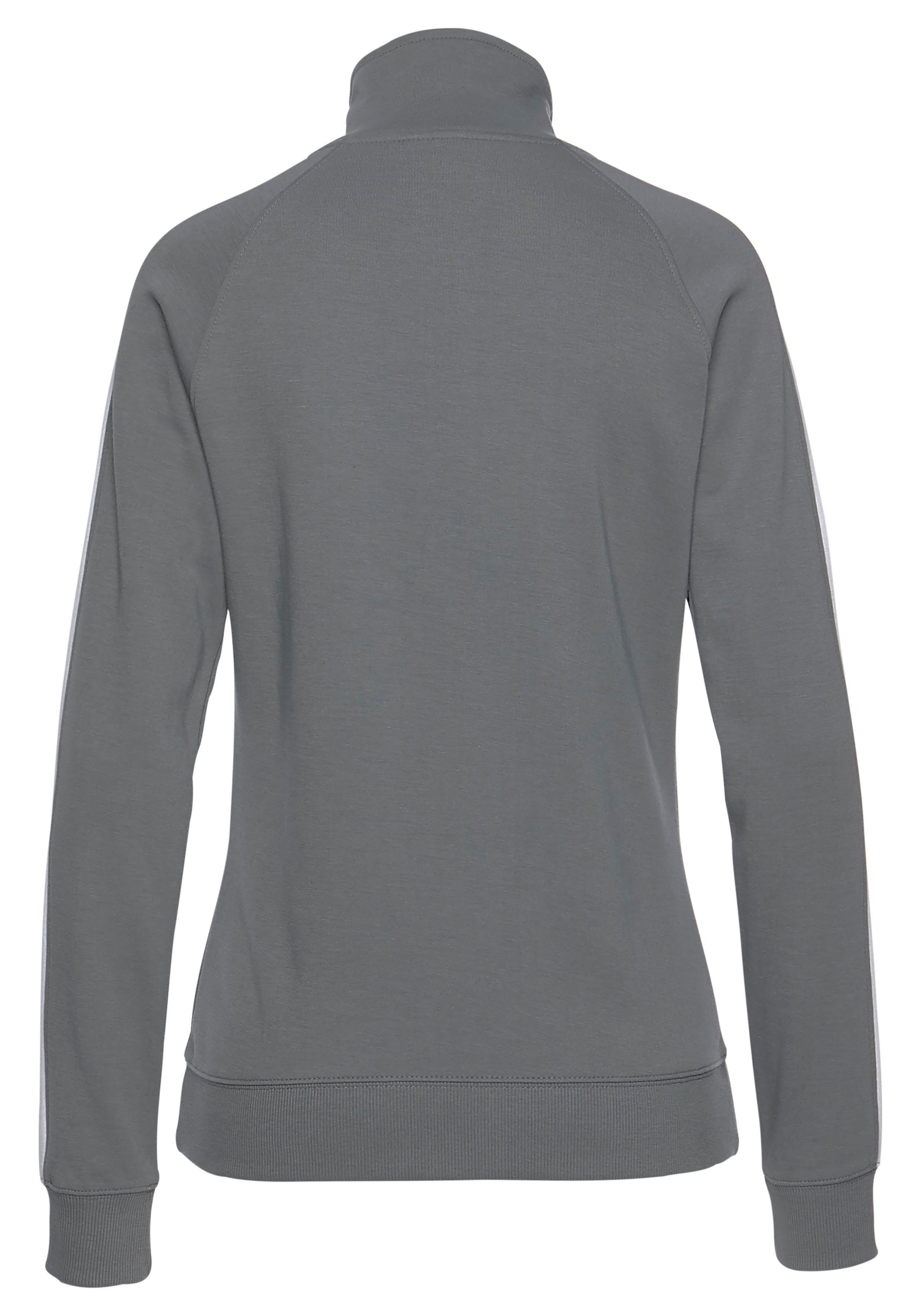 Bench. Loungewear Sweatvest met zijstrepen en staande kraag, loungewear tops & hoodies maat 40/42 grijs