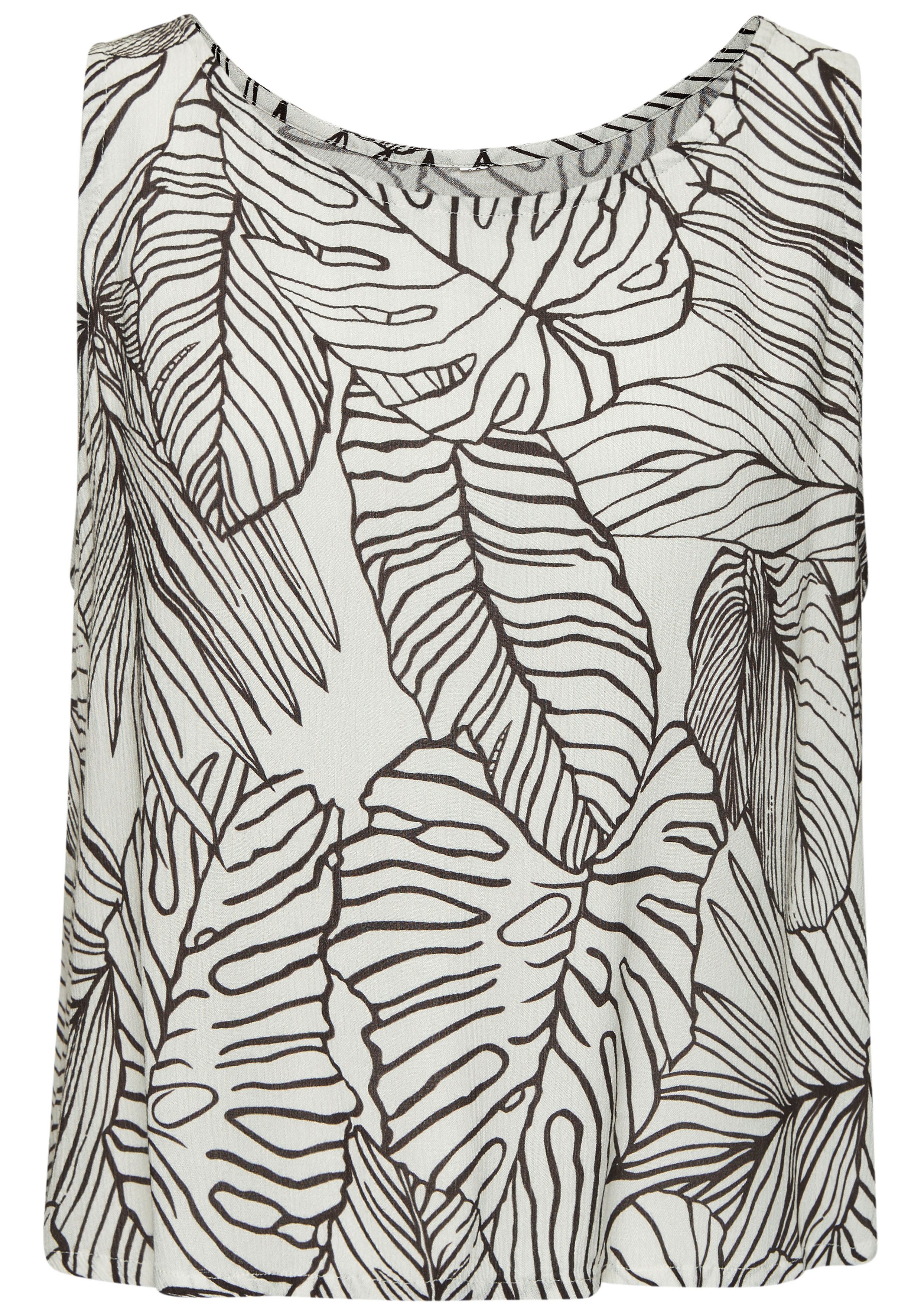 s.Oliver RED LABEL Beachwear Top van gekreppte viscose, zomers blouseshirt met alloverprint
