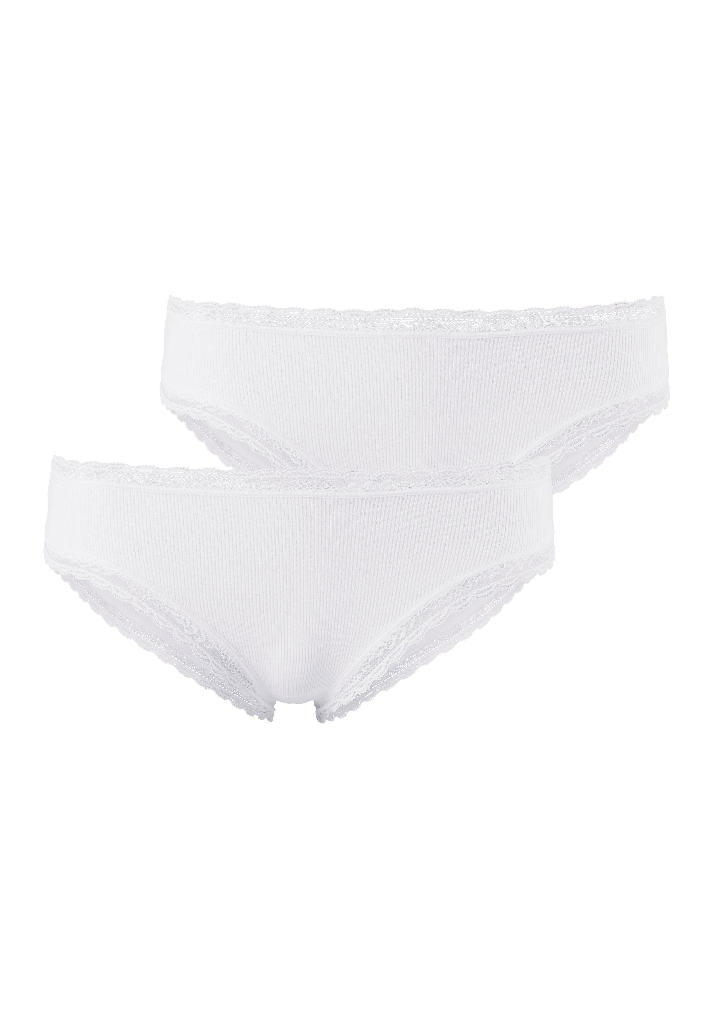 s.Oliver RED LABEL Beachwear Brazilian slip met modieuze kant (set, 2 stuks)