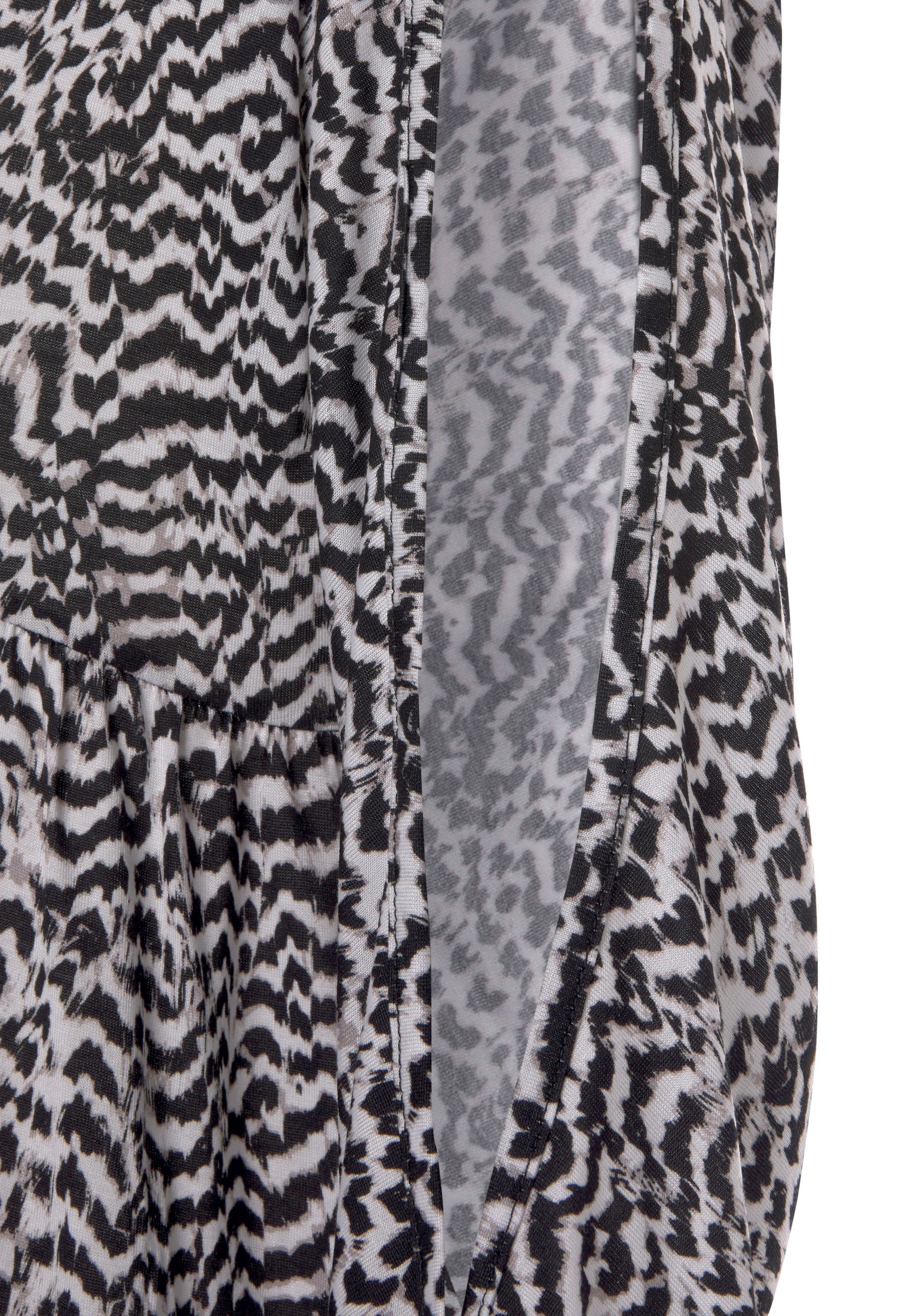 Vivance Jerseyjurk met animal print en v-hals, 3/4 mouwen, zomerjurk, strandjurk