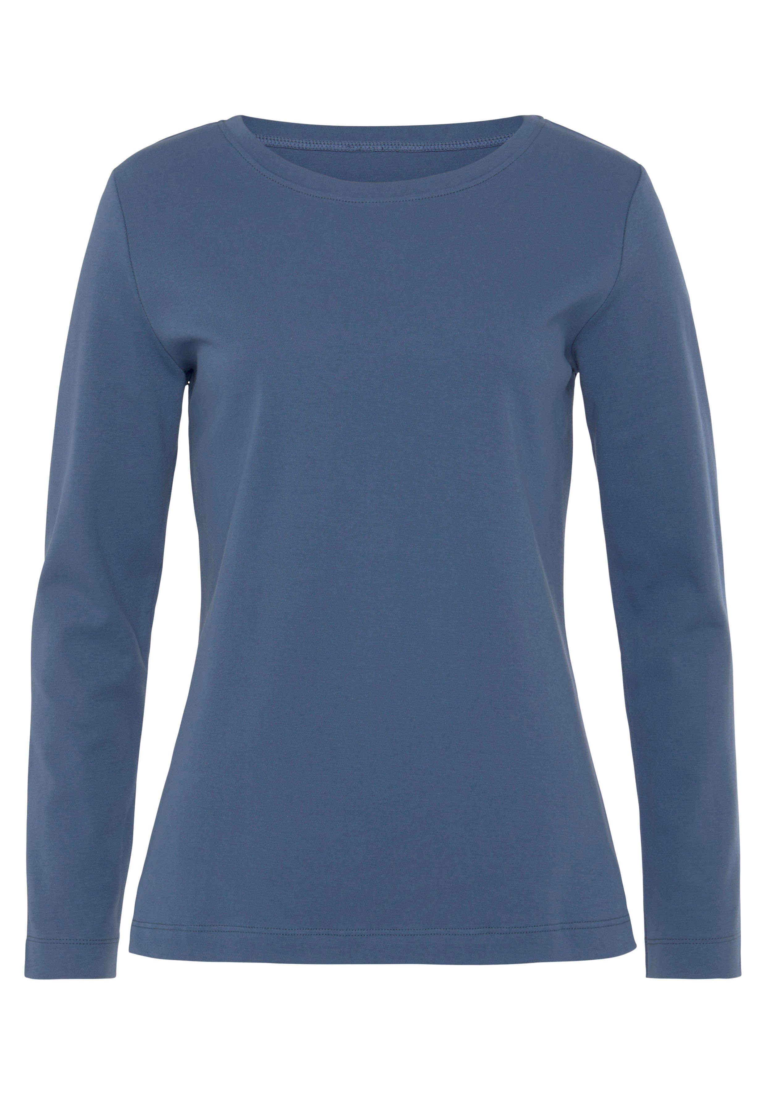 Vivance Shirt met lange mouwen Van puur katoen van licht verwarmende interlock kwaliteit (2-delig, Set van 2)