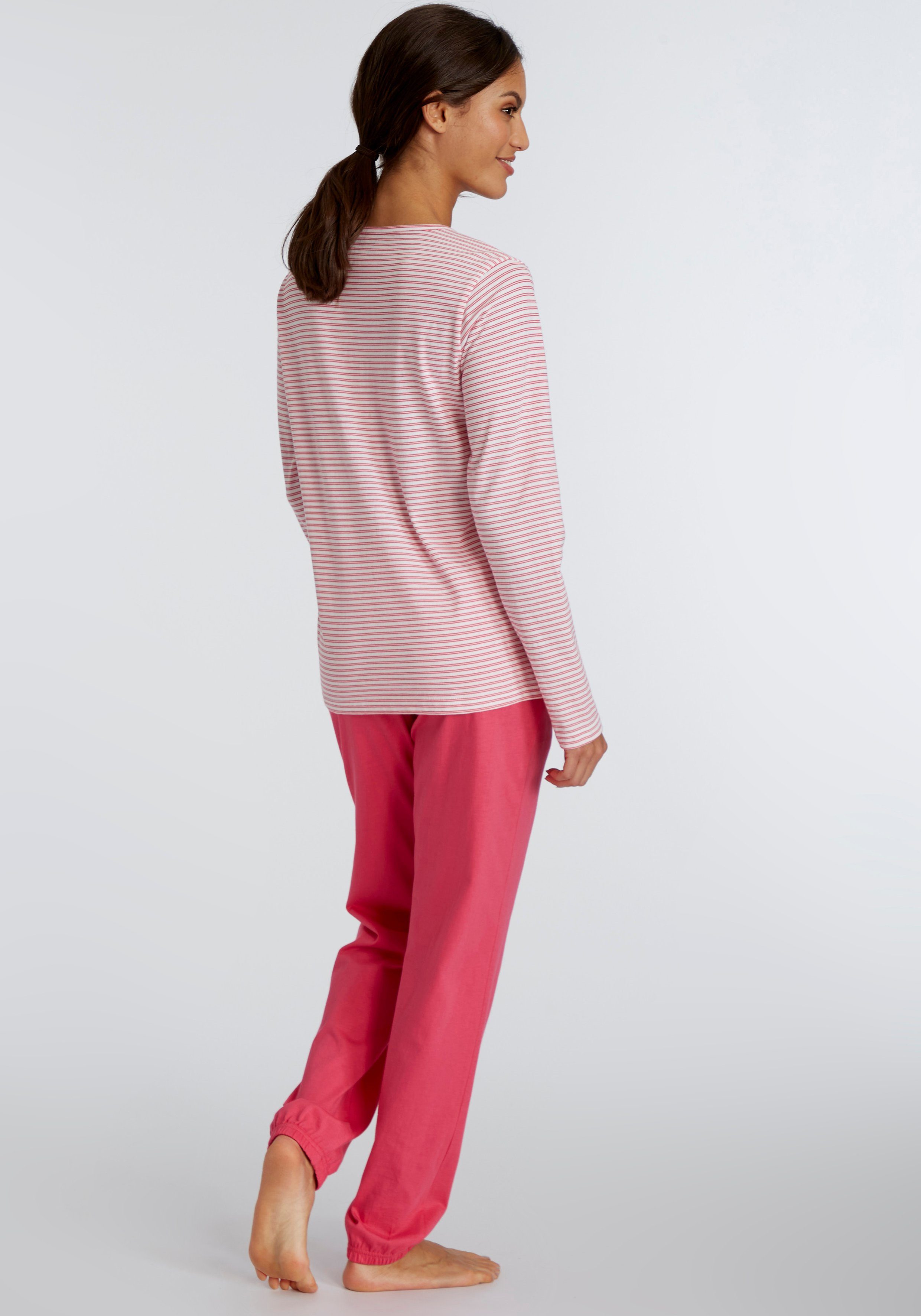 Vivance Dreams Pyjama met strepen van voorgeverfd garen (set, 2-delig)