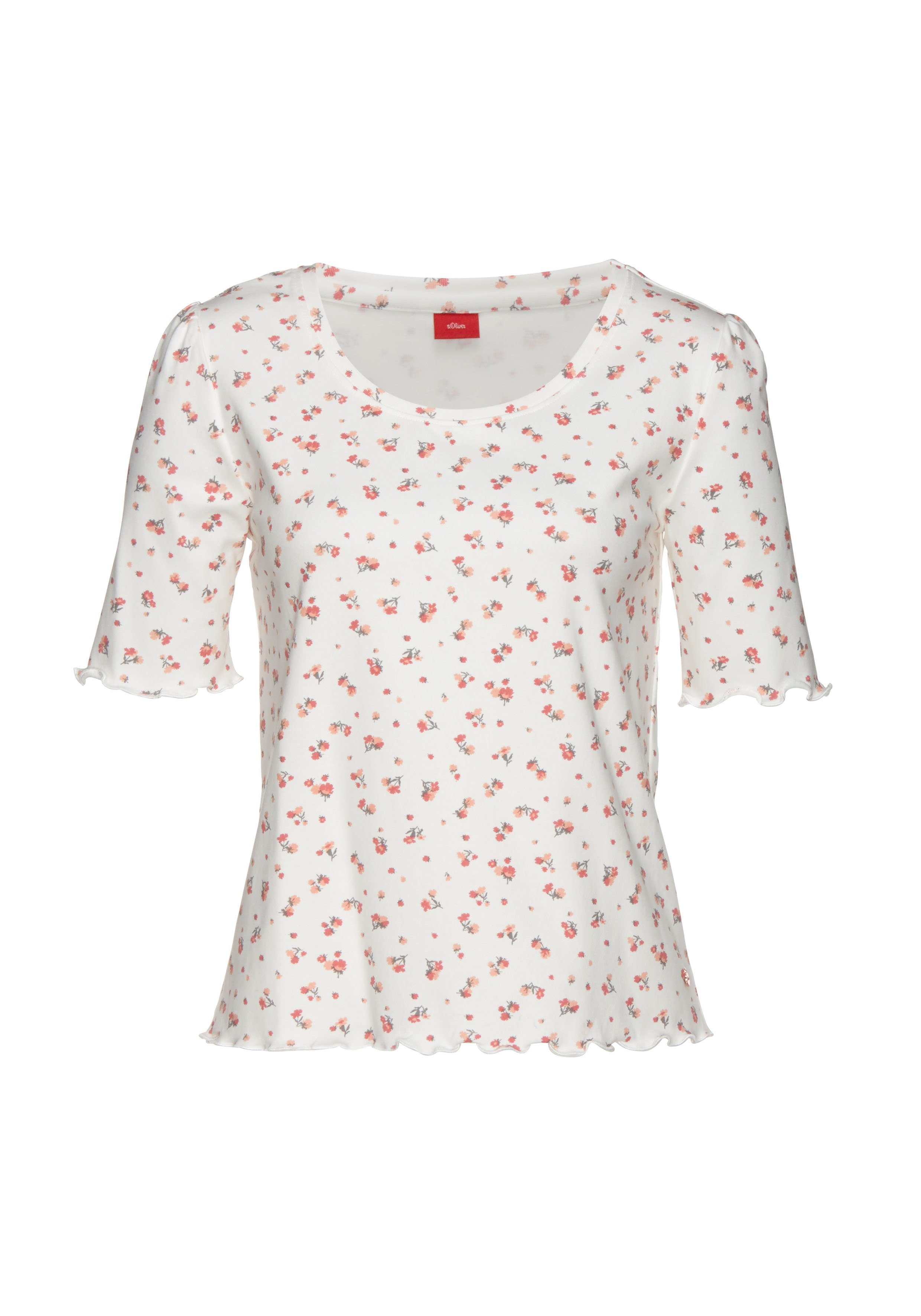 s.Oliver RED LABEL Beachwear Pyjama top met pofmouwen mix & match maat 48 (50) wit
