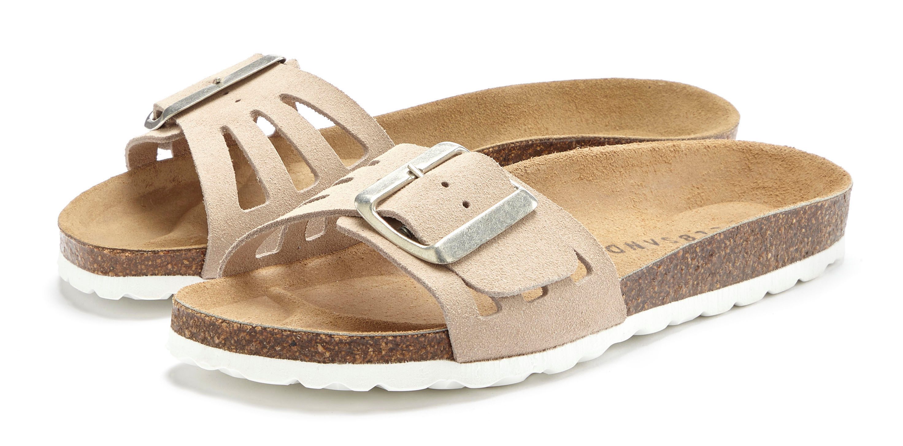 Elbsand Slippers Mule, Sandalen, open schoen van hoogwaardig leer met zacht comfortkurk voetbed