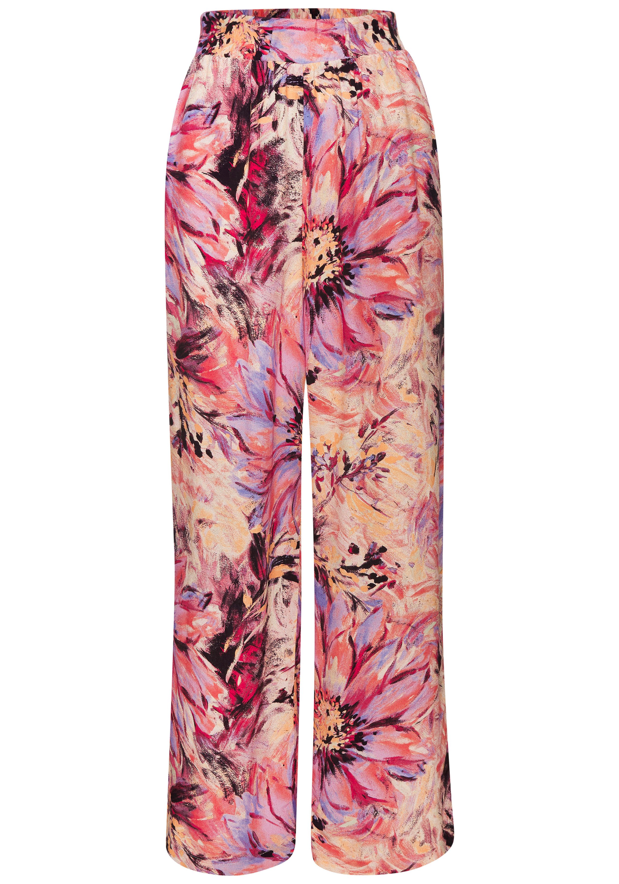 Lascana Palazzobroek met all-over print strandbroeken maat 34 multicolor