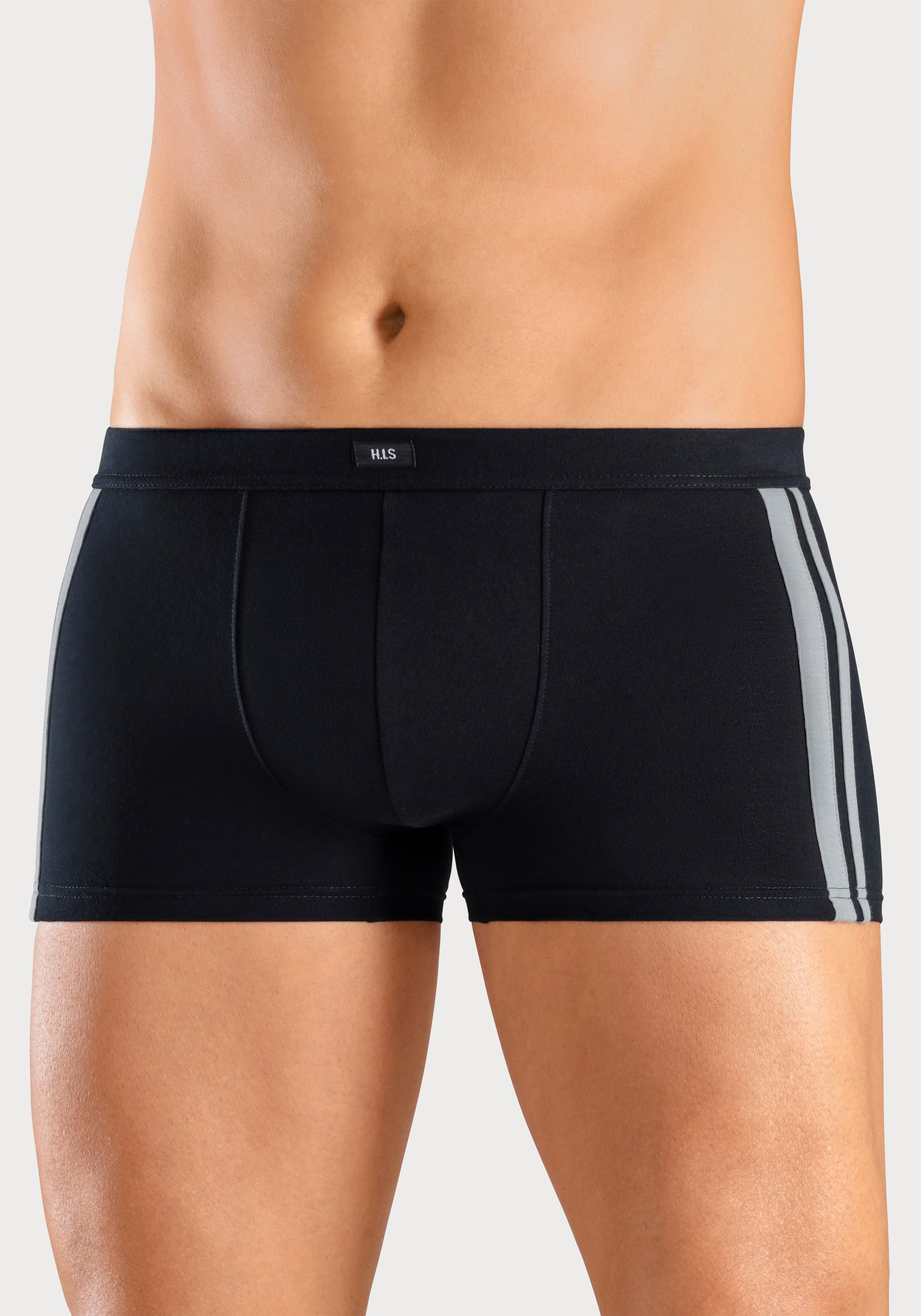 H.I.S Boxershort voor heren met contrasterende strepen aan de zijkanten (set, 4 stuks)