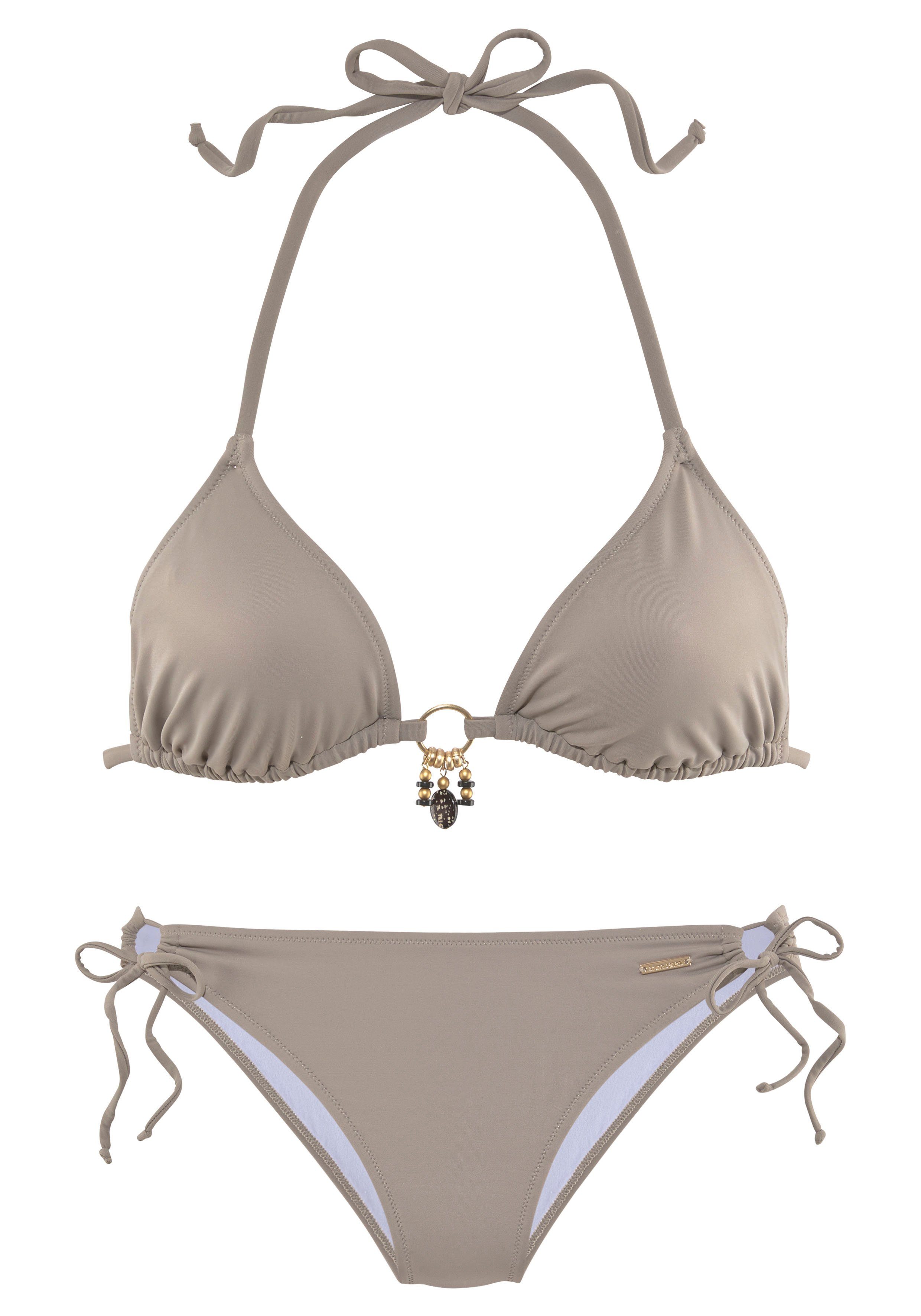 Bruno Banani Triangelbikini met goudkleurig/zwarte accessoires