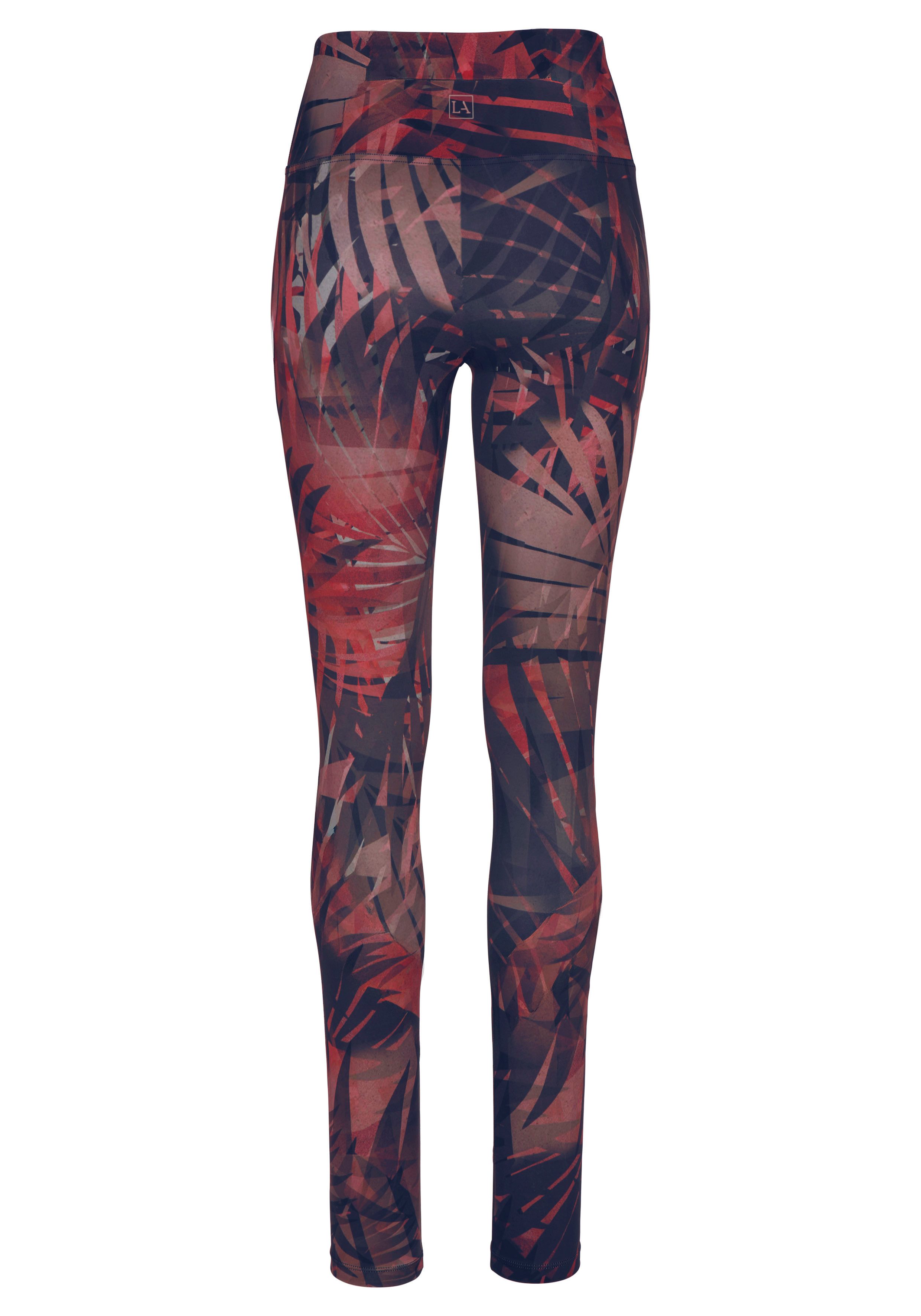 active by Lascana Legging Tropical met abstracte palmprint, loungewear