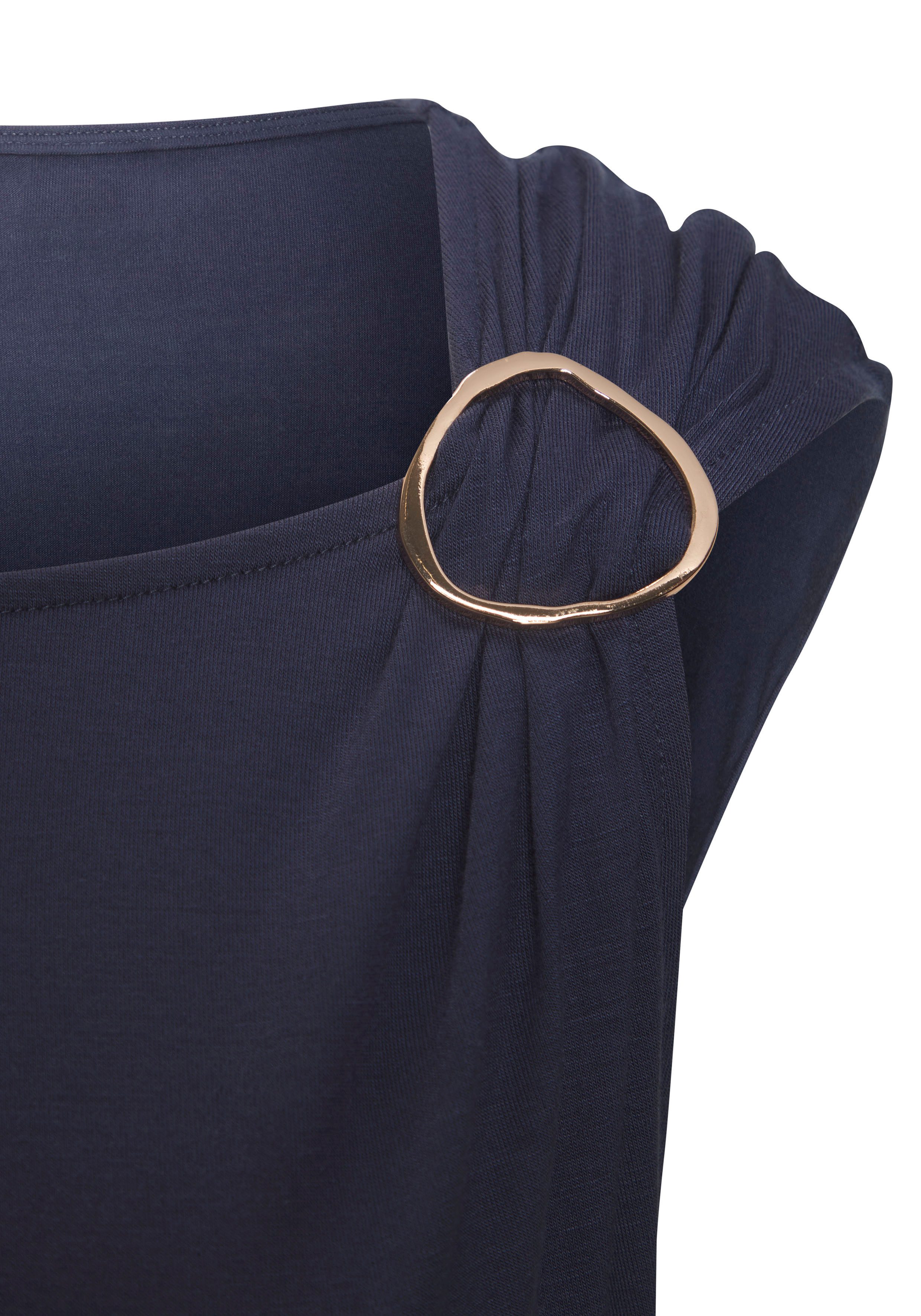 Vivance Shirt met korte mouwen met decoratieve gesp, zomertop, casual