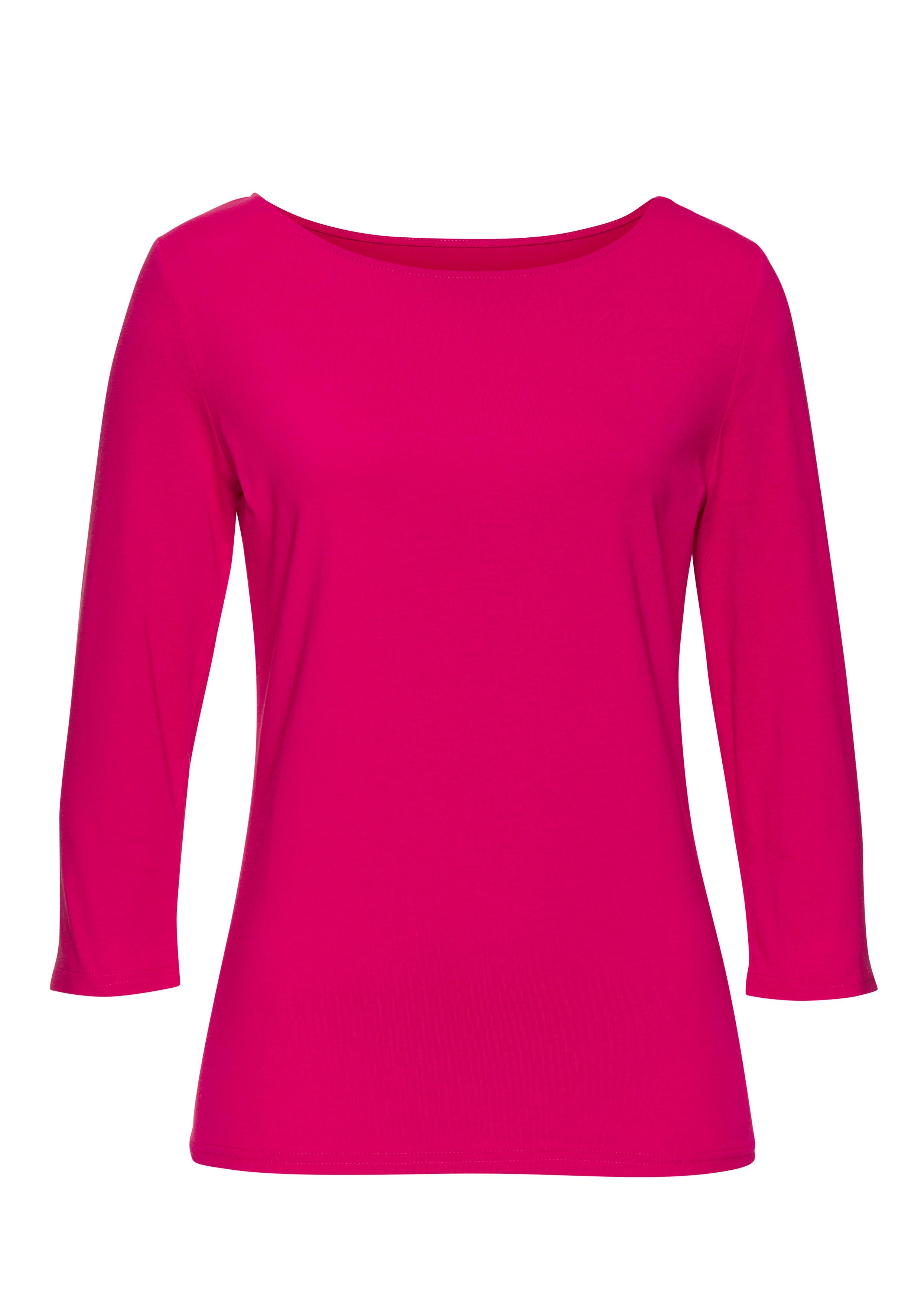 Lascana Shirt met 3/4 mouwen van elastische katoen-modal kwaliteit (Set van 2)