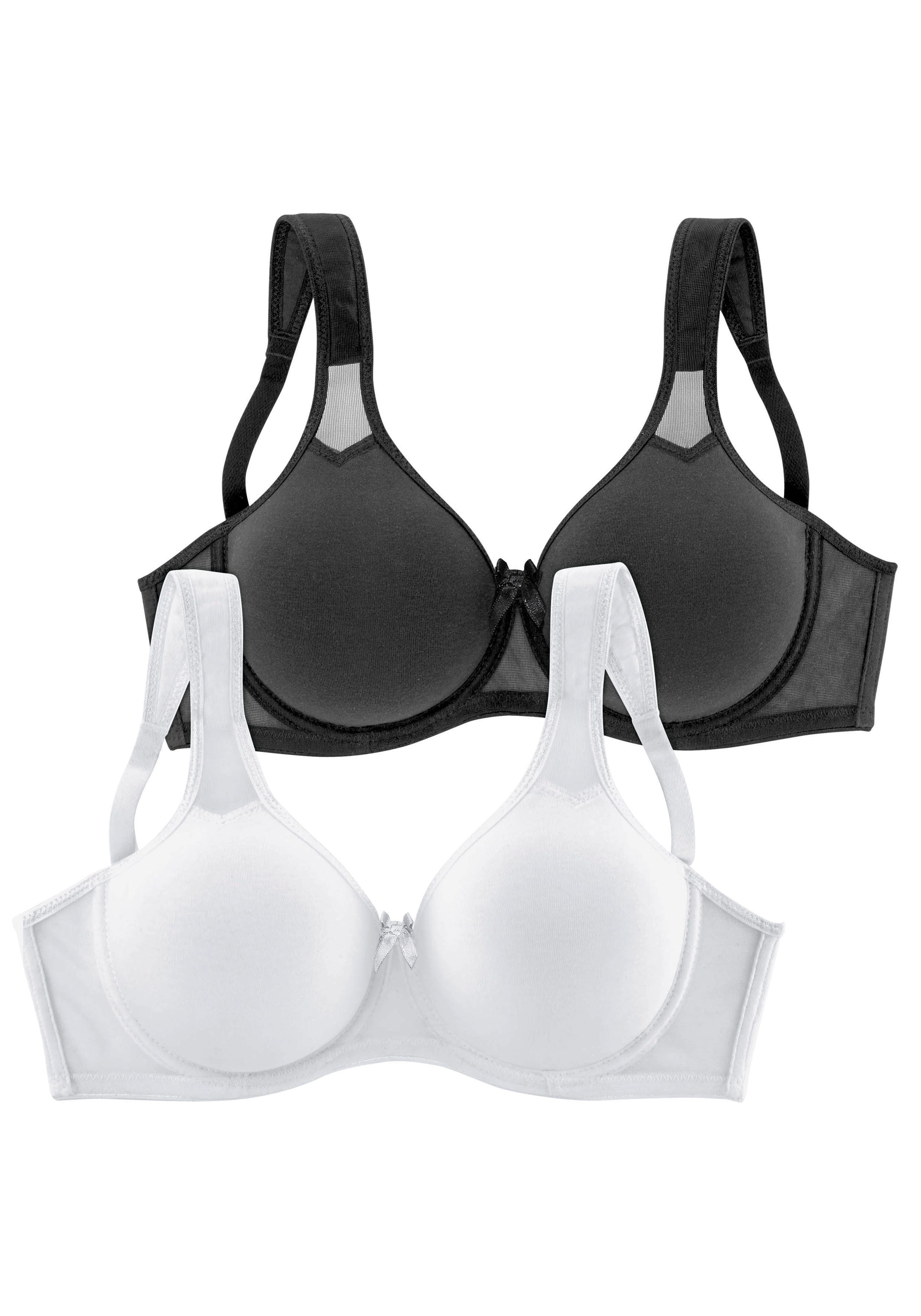 Petite fleur T-shirt-bh met beugel en netinzetten, basic dessous (Set van 2) t-shirt bh's maat E E wit