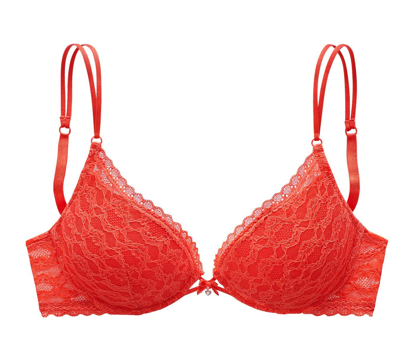 s.Oliver RED LABEL Beachwear Push-up-bh Clarissse met fijne kant en bandjes in bandjes-look push-up bh's maat 70 C rood