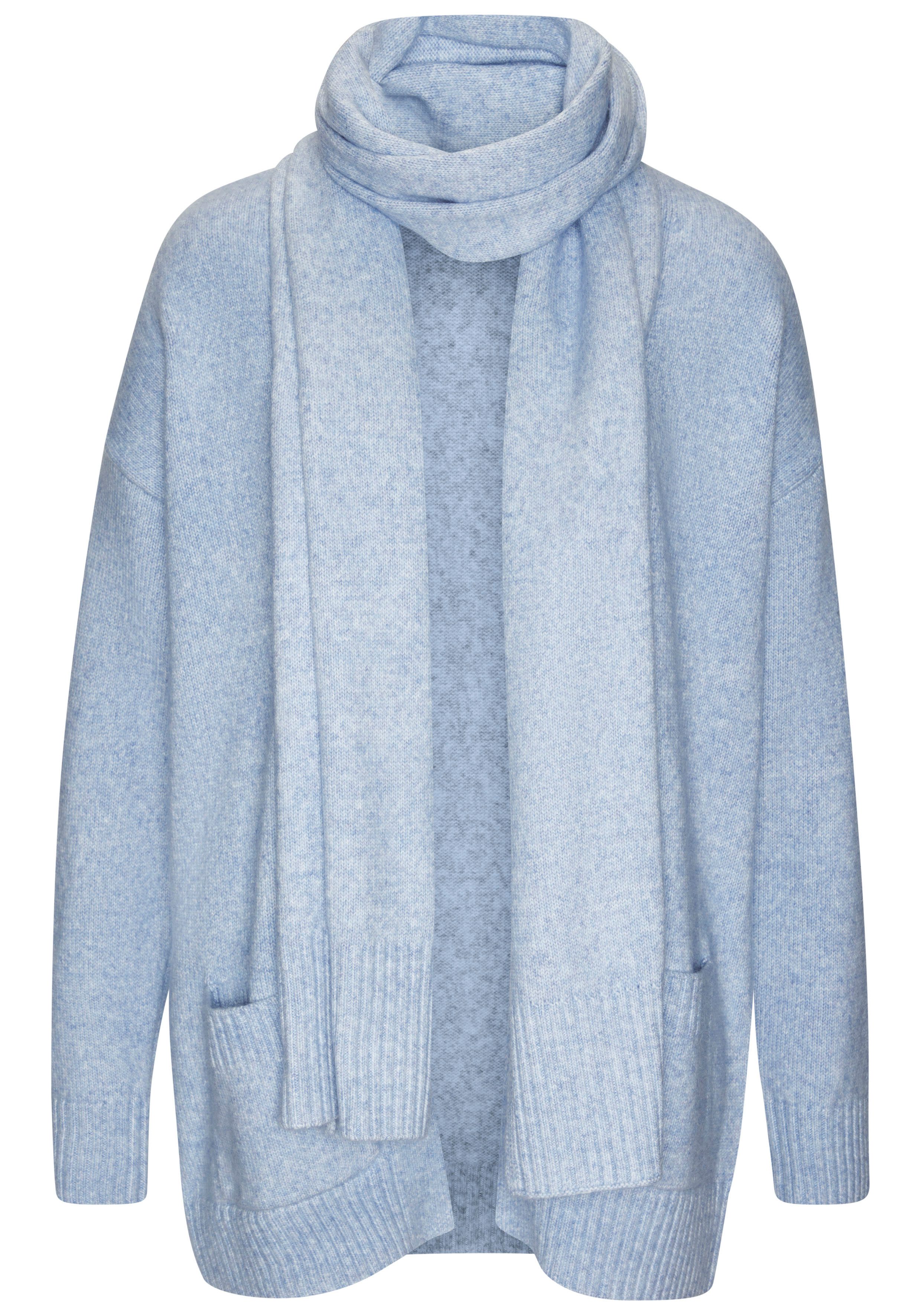 Vivance Vest van knuffelige breikwaliteit, cardigan (set, Met sjaal)