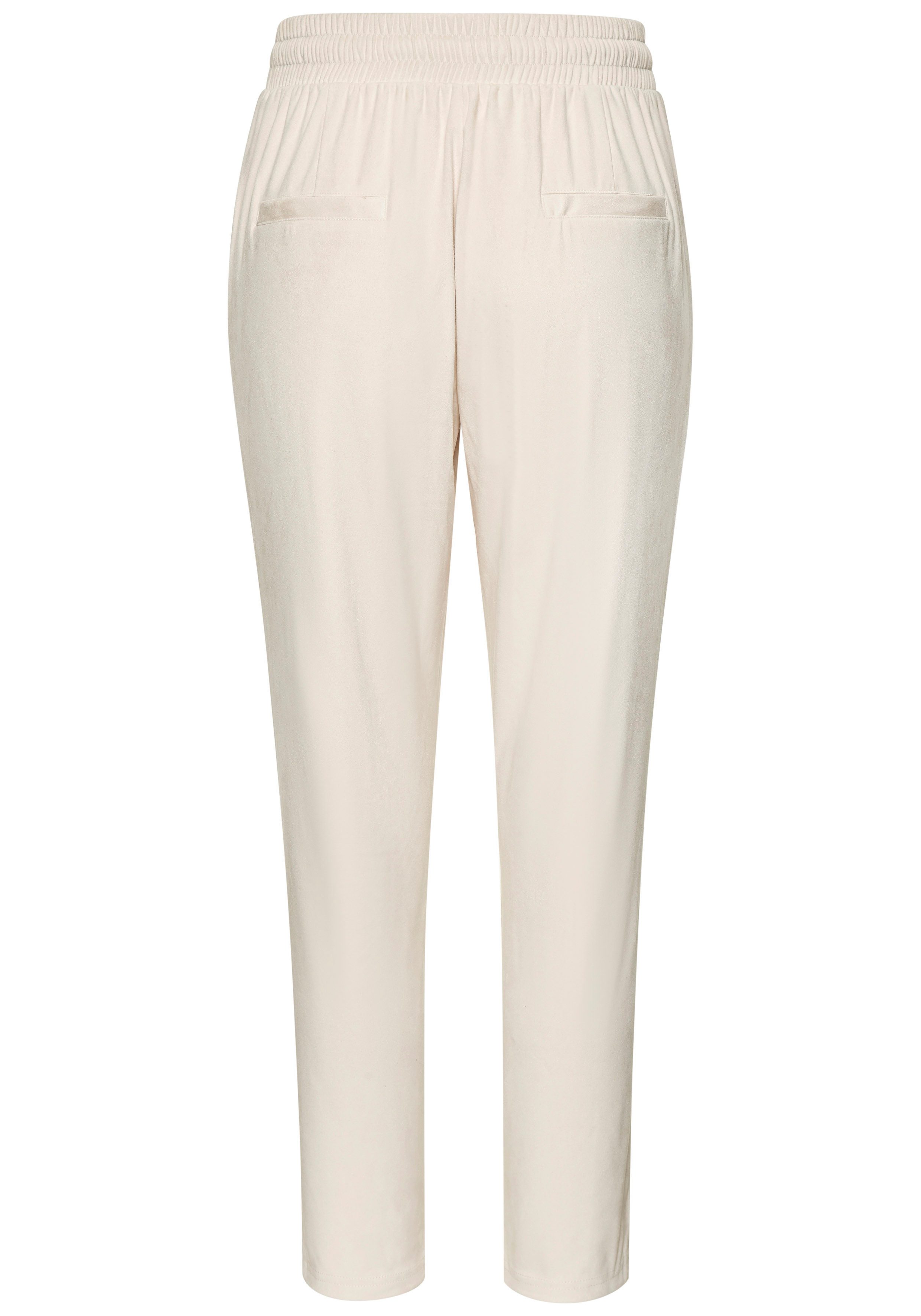 Lascana Comfortbroek van imitatie-suède met zakken, comfortabele stofbroek, elastische tailleband