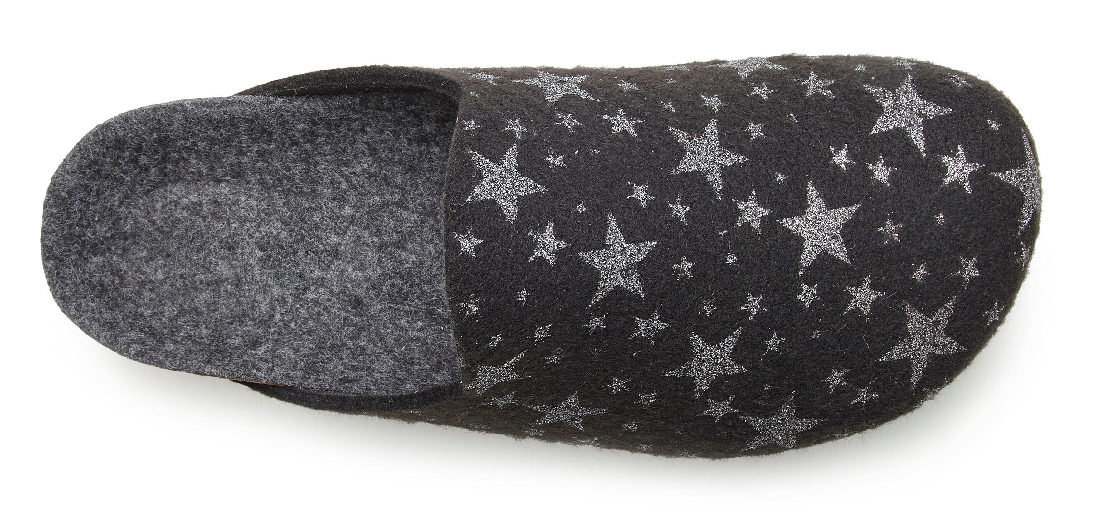 Vivance Slippers Pantoffel, klomp, pantoffel, van vilt met verwarmend kurken voetbed & sterrenprint