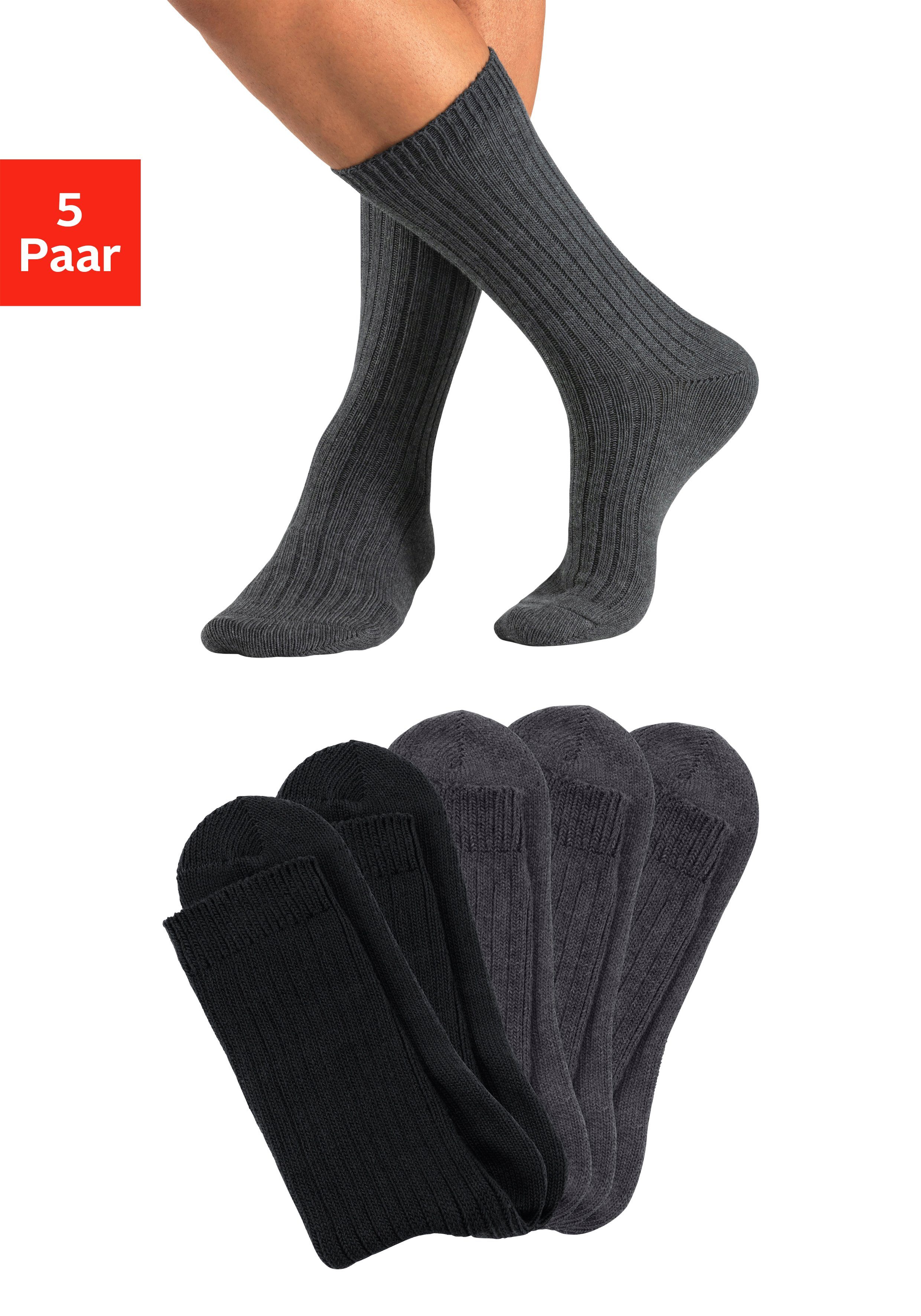 H.I.S Werksokken bijzonder grof gebreid (set, 5 paar)