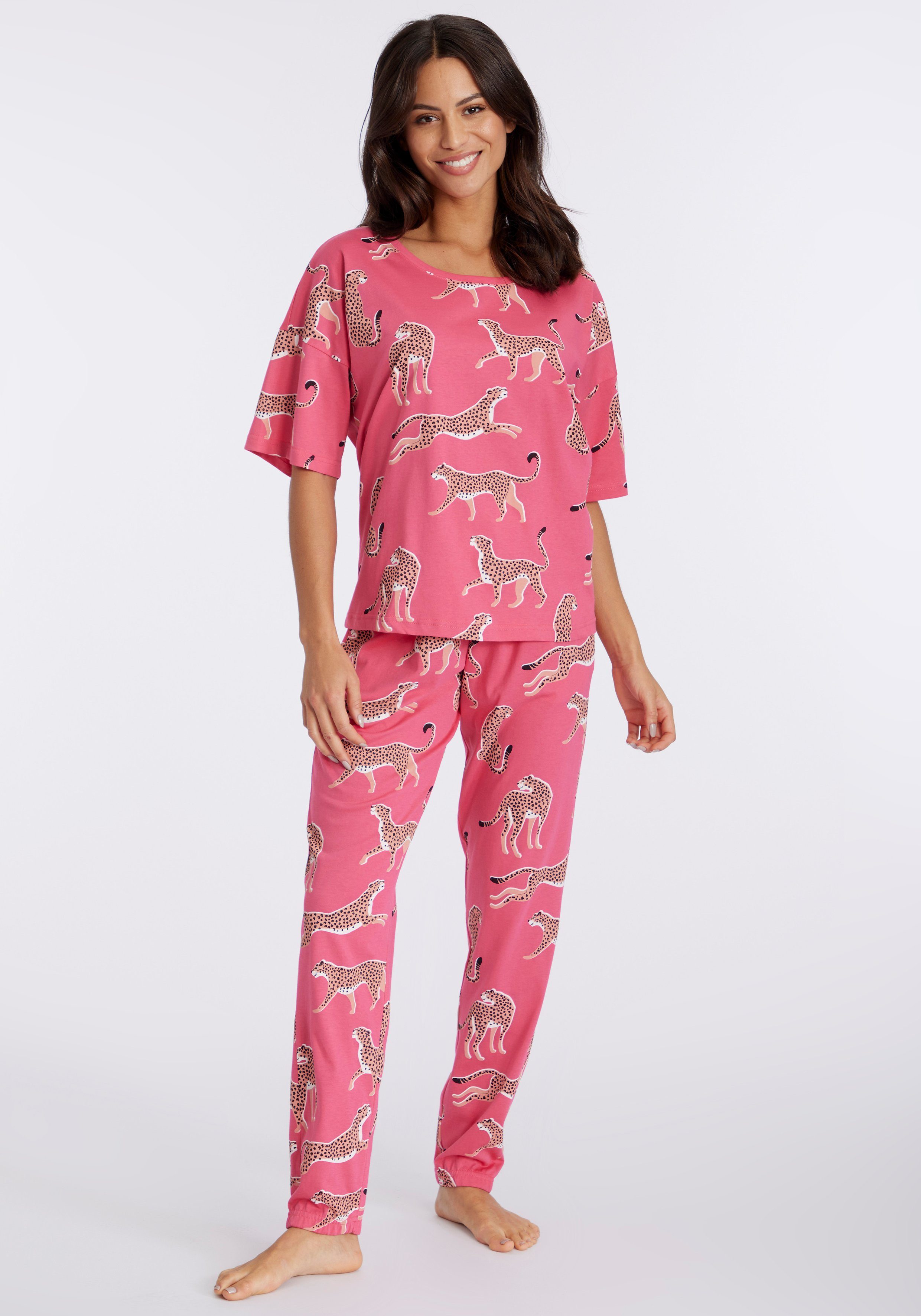 Vivance Dreams Pyjama mt animal alloverprint (2-delig)