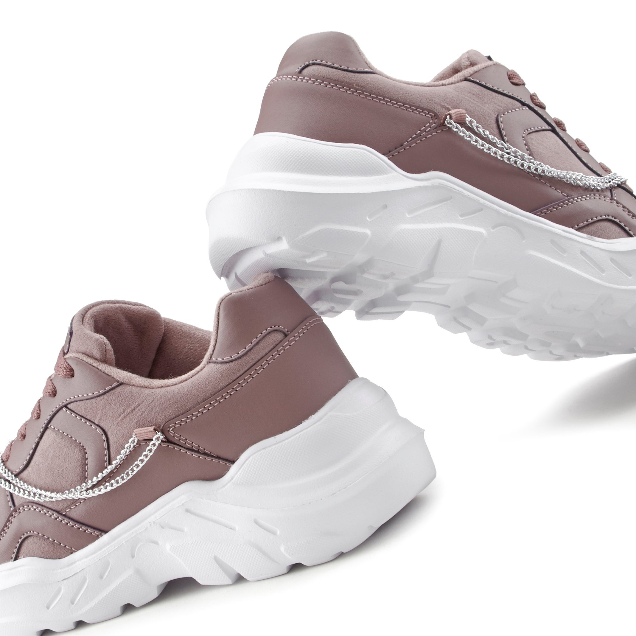 Lascana Sneakers met chunky zool & kettingen, veterschoenen, vrijetijdsschoenen vegan