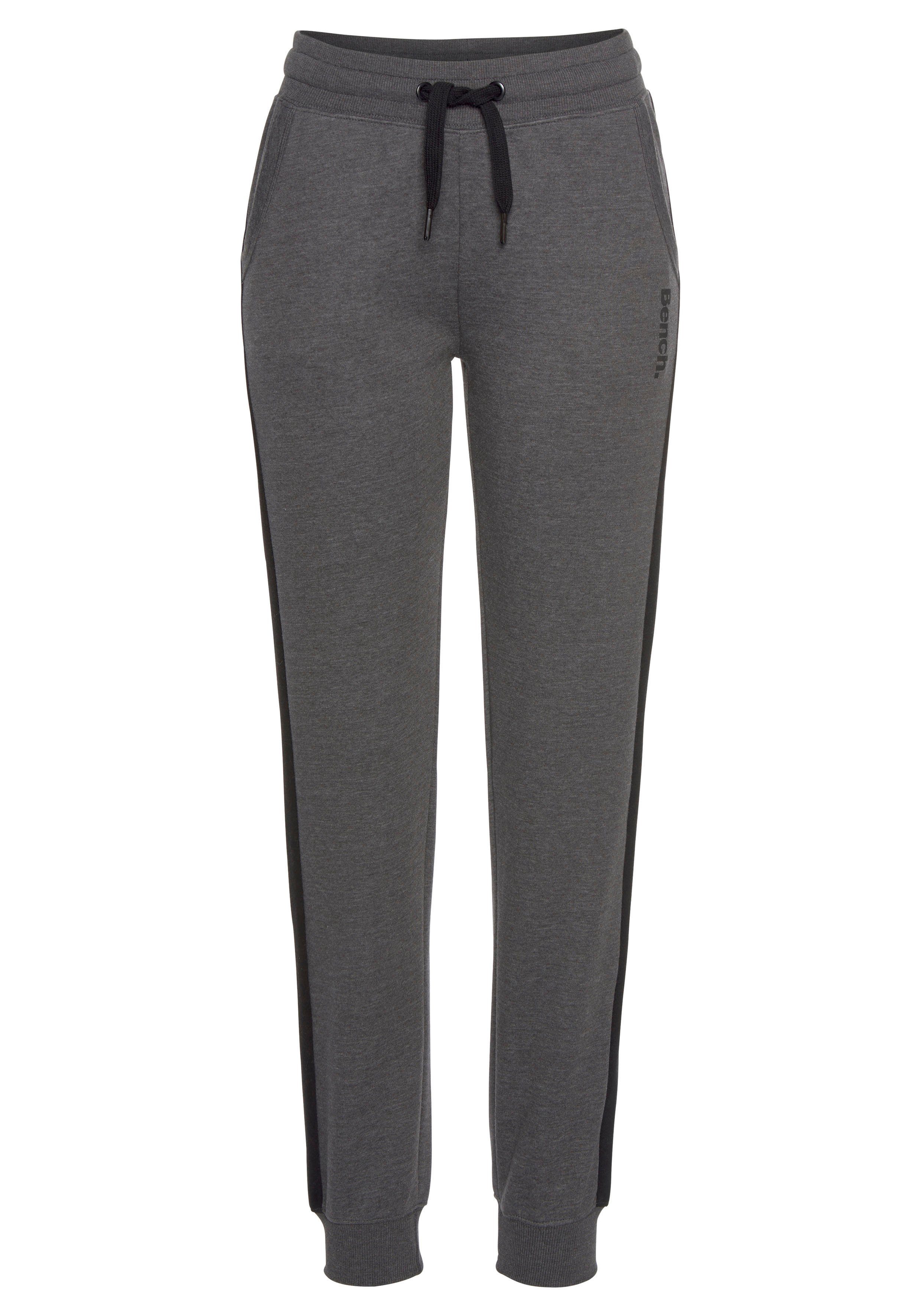 Bench. Loungewear Sweatbroek met zijstrepen en smalle pijpen, loungepak lounge broeken maat 40/42 grijs