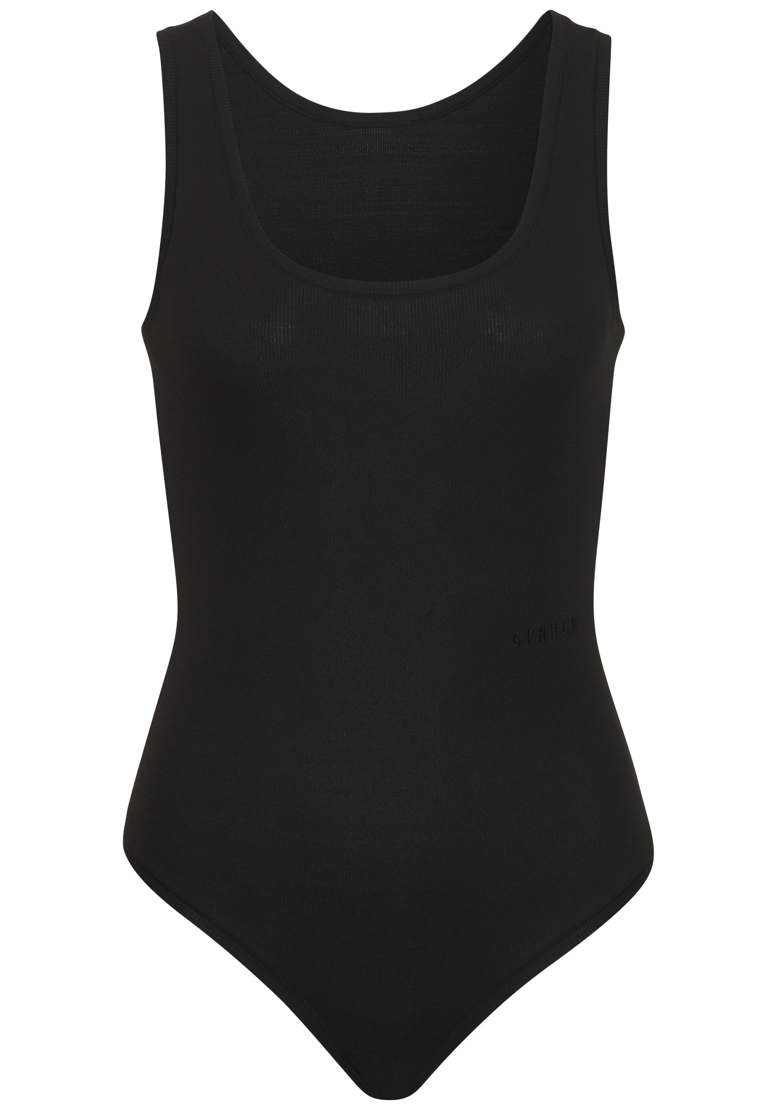 Copenhagen Studios Stringbody Met hoogwaardige logoborduring van geribde bio-katoenkwaliteit body's maat XL (42) zwart