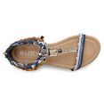 lascana sandaaltjes met kleine sleehak en met modieuze garnering blauw