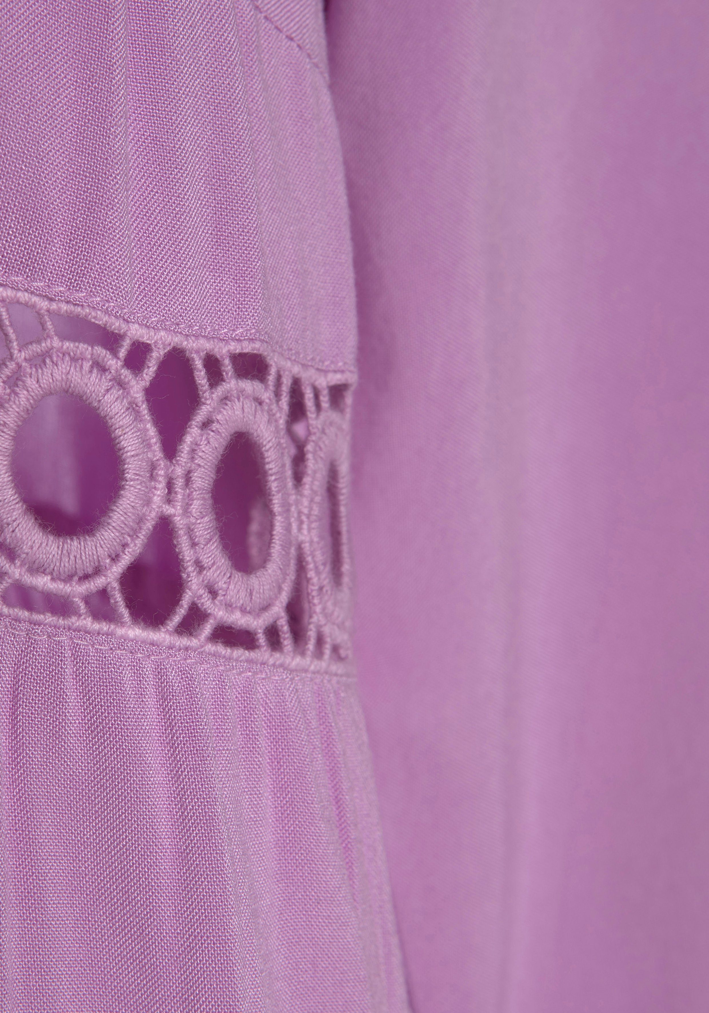 Lascana Lange blouse met kanten inzetstukken, tuniek, blousejurk, strandkleding