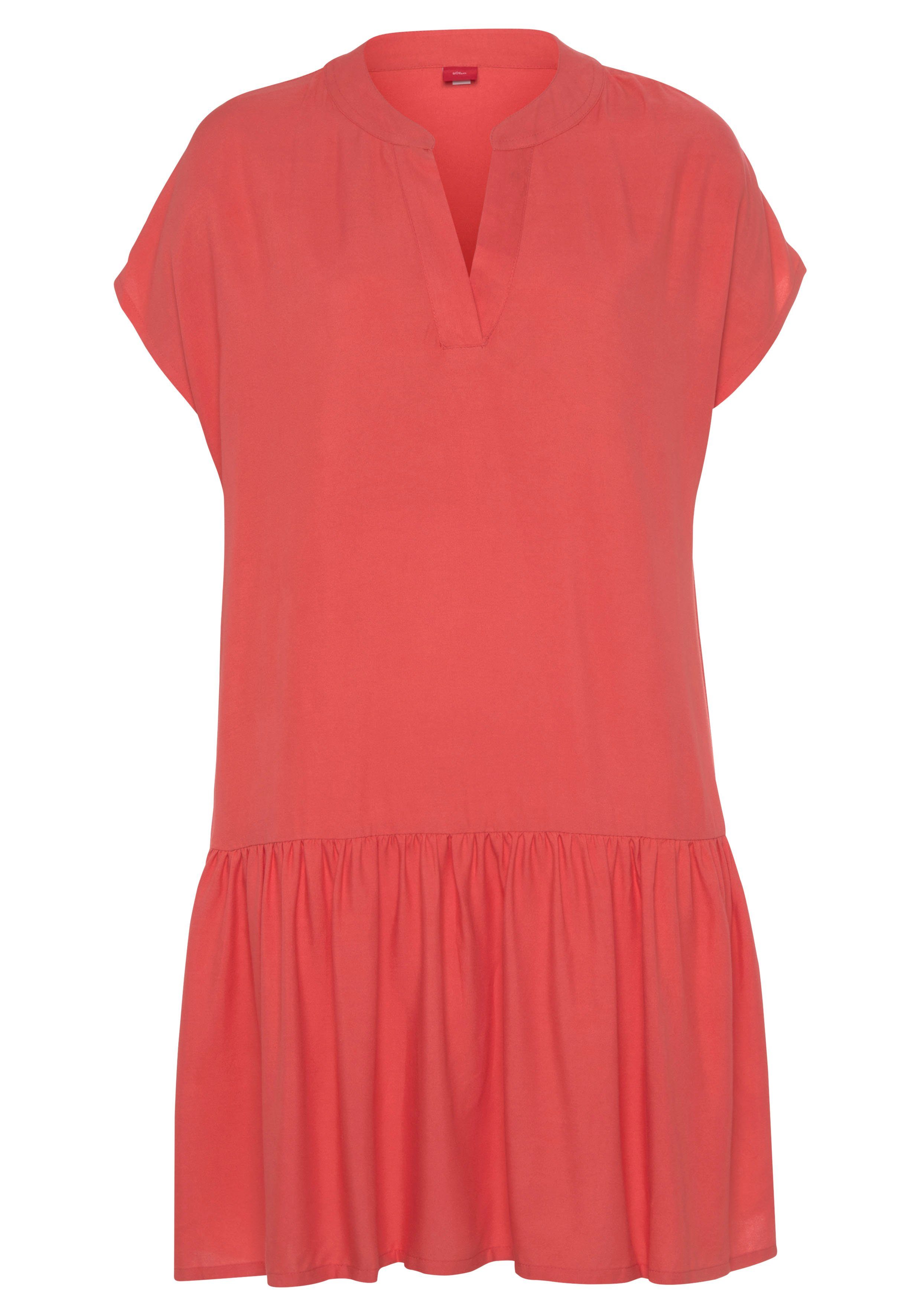 s.Oliver RED LABEL Beachwear Blousejurk met volants op de rok, tuniekjurk, zomerjurk, basic