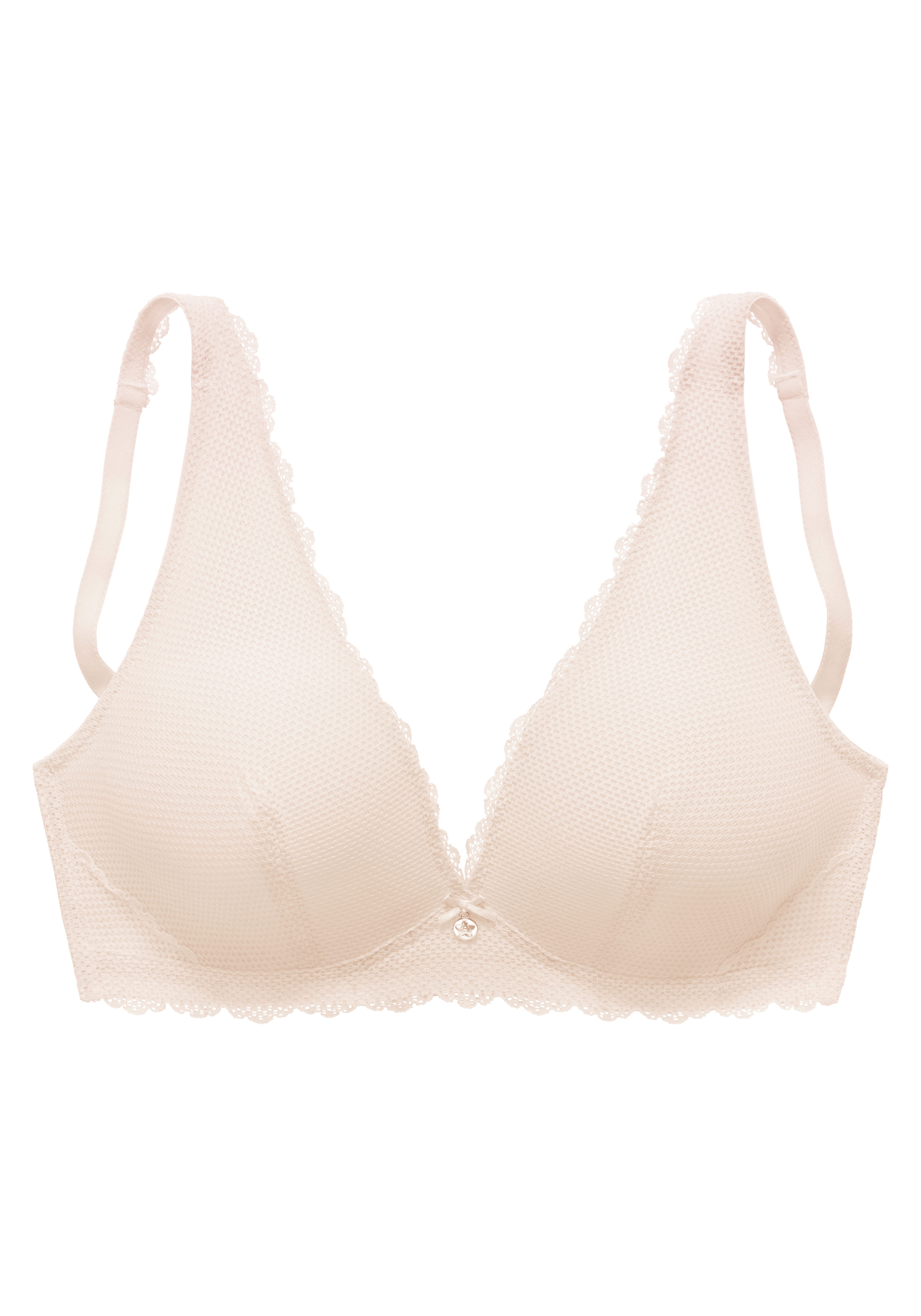 Vivance Bralette-bh zonder beugel in high-apex design, sexy lingerie bh's zonder beugel maat D D beige