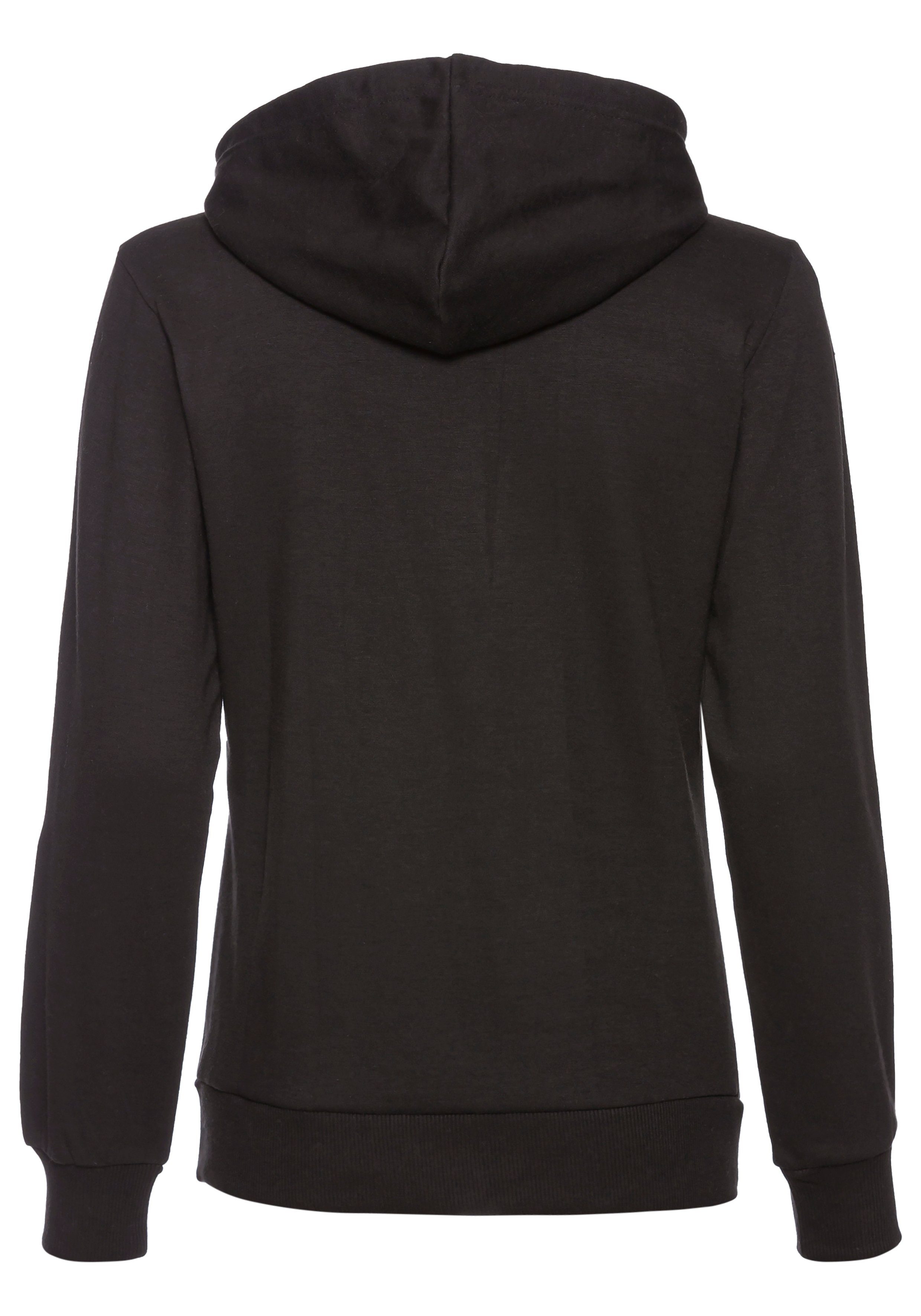 Vivance Hoodie met zij-loungewear borduring, loungeshirt