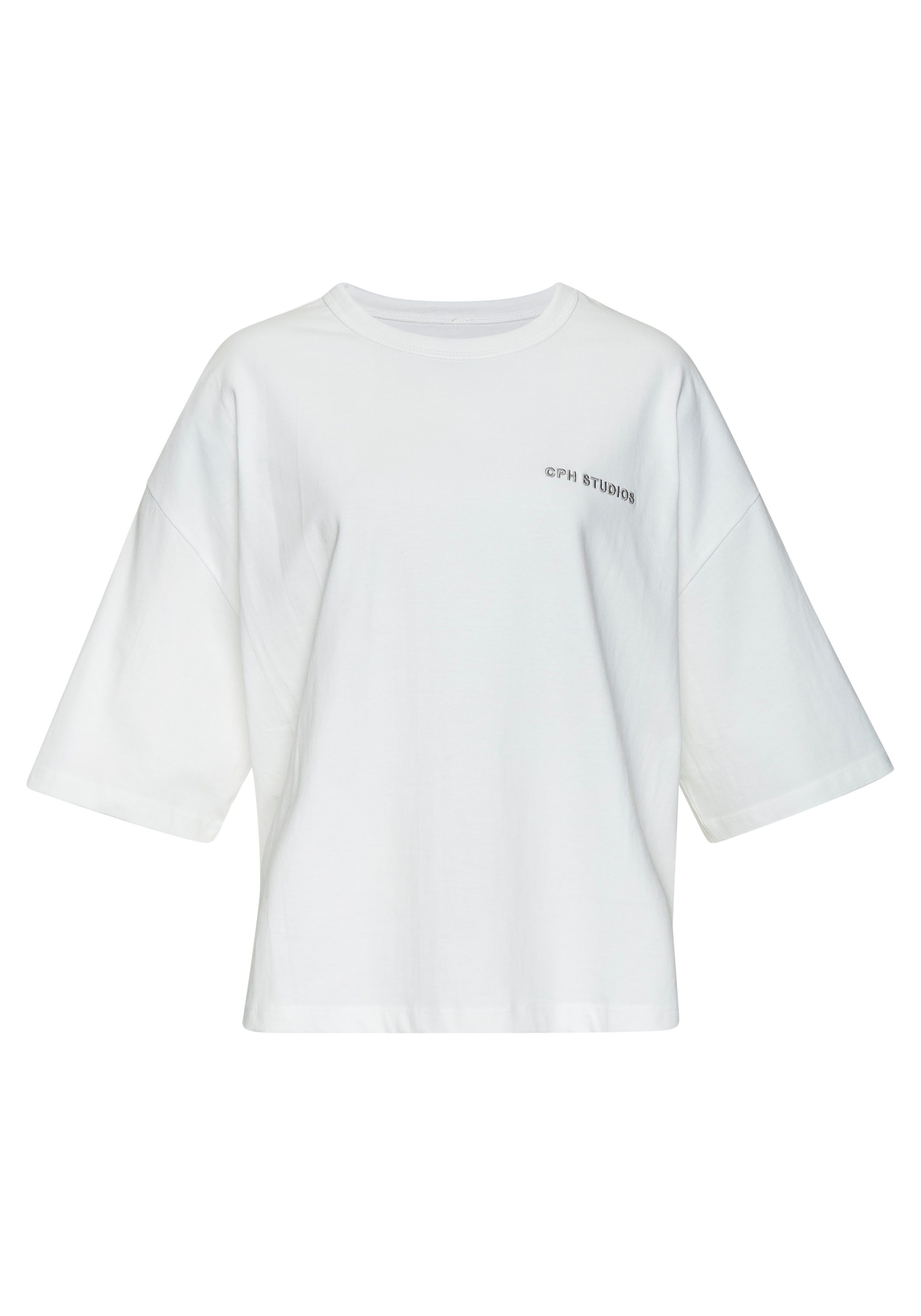 Copenhagen Studios Oversized shirt Met hoogwaardige logoborduring van zware biologische katoen kwaliteit