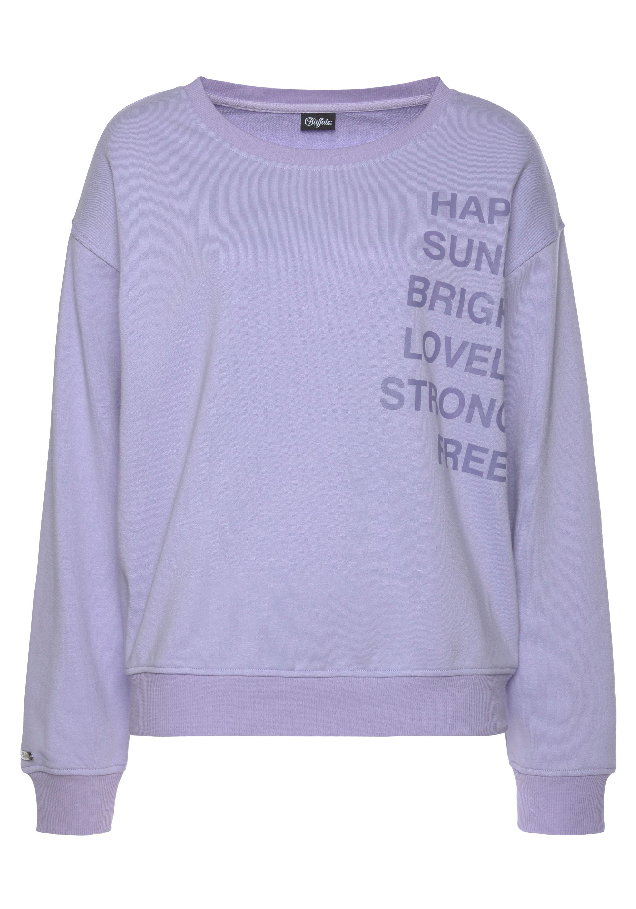 Buffalo Sweatshirt met statement print, loungepak tops & hoodies maat 32/34 paars