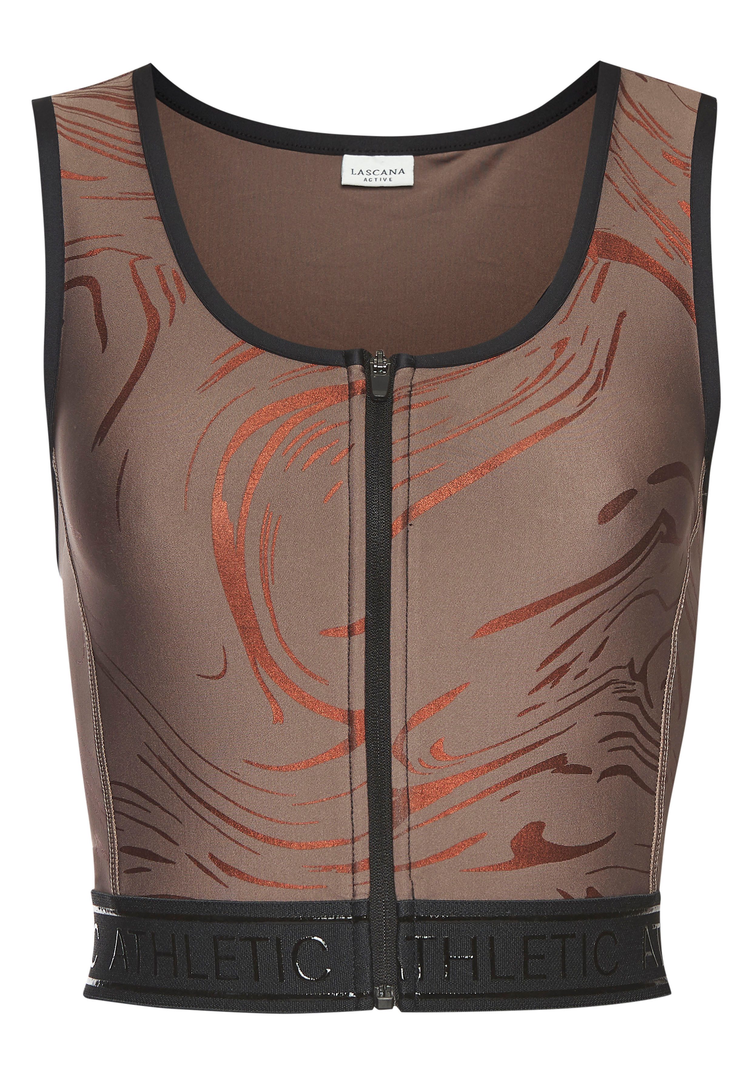 active by Lascana Functionele top Glanzende 3D-tekst op de tailleband