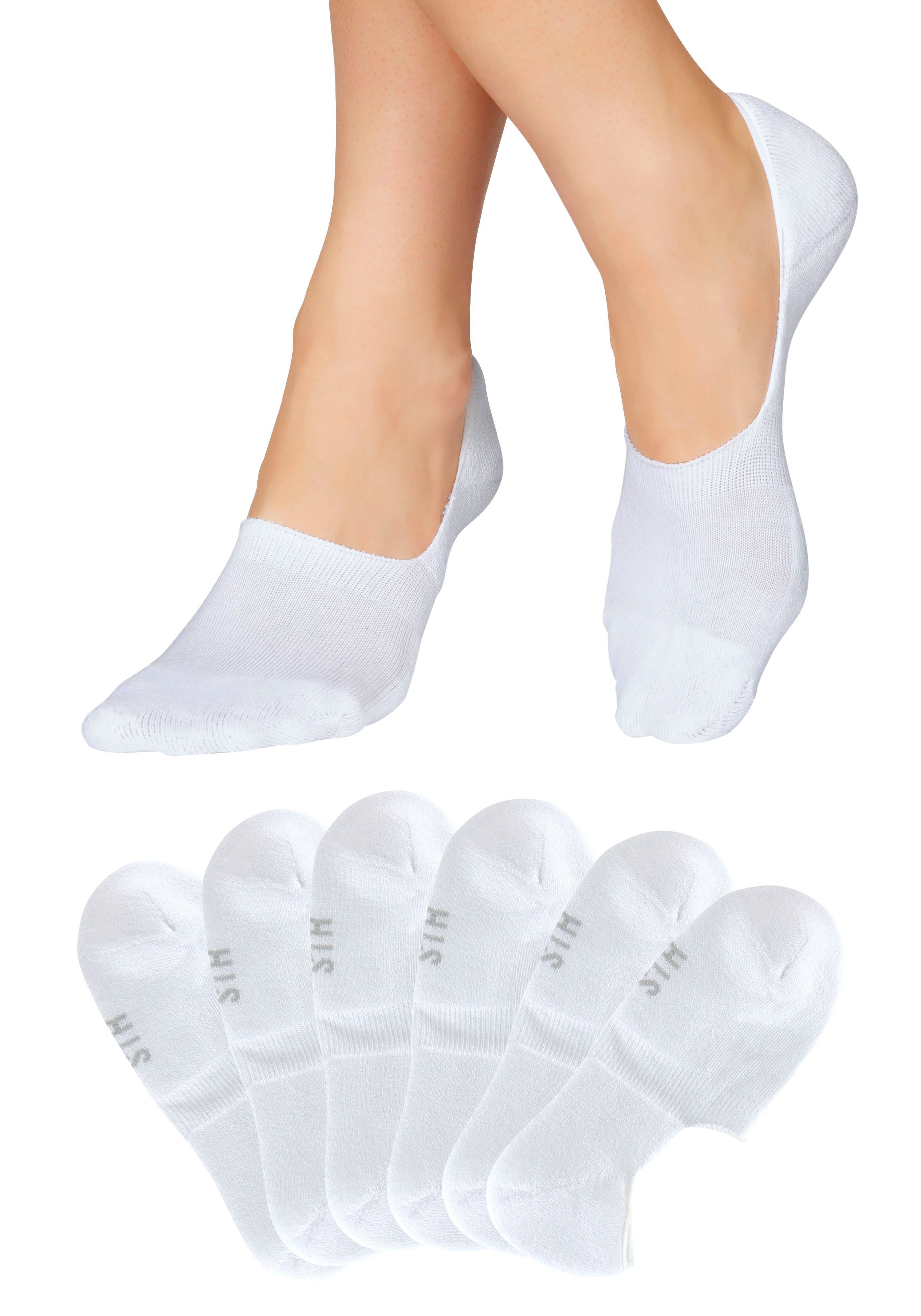 H.I.S Kousenvoetjes met zacht frotté (set, 6 paar) heren maat 35-38 wit