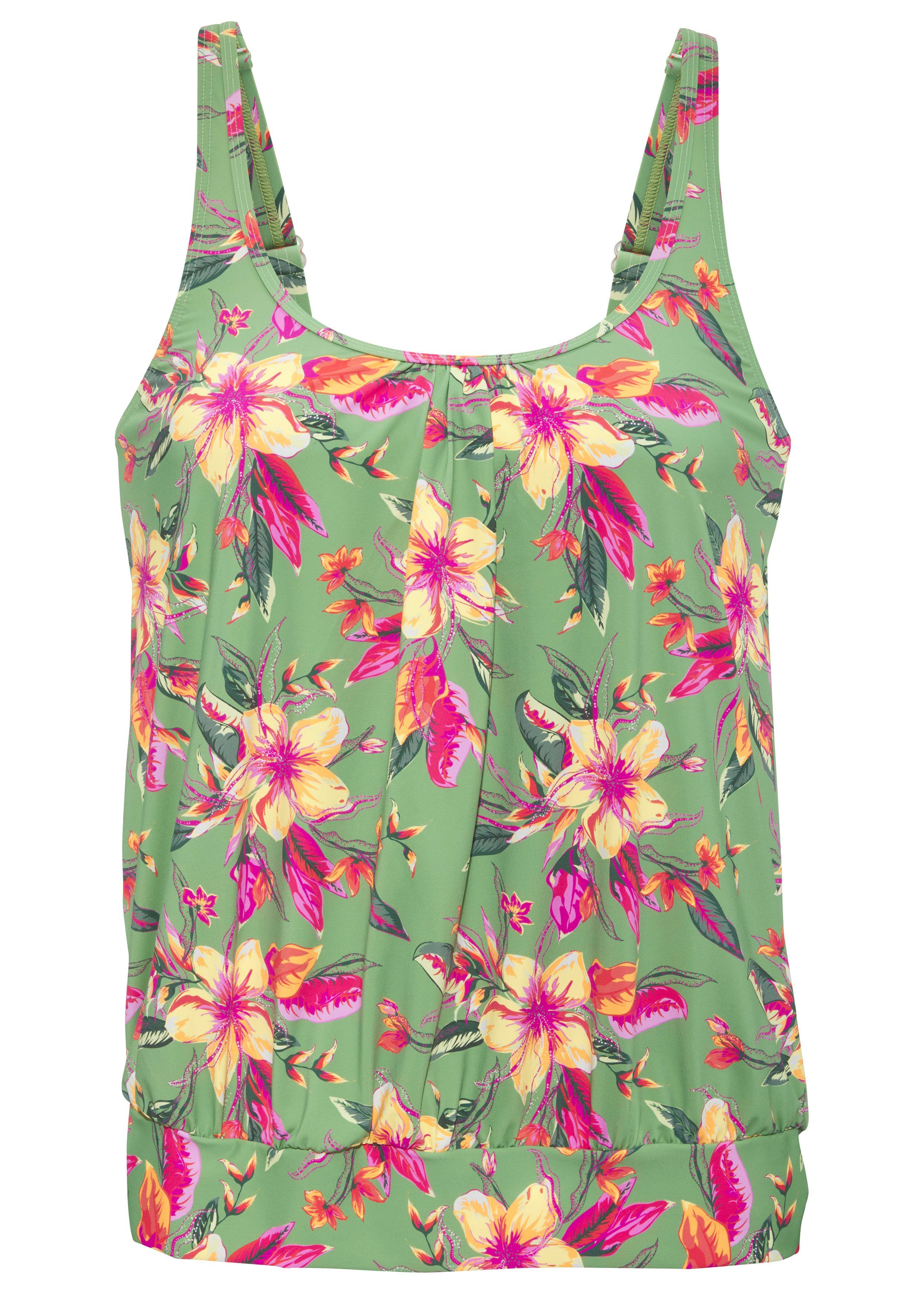 Lascana Tankinitop MALIA met losse snit en tropische print