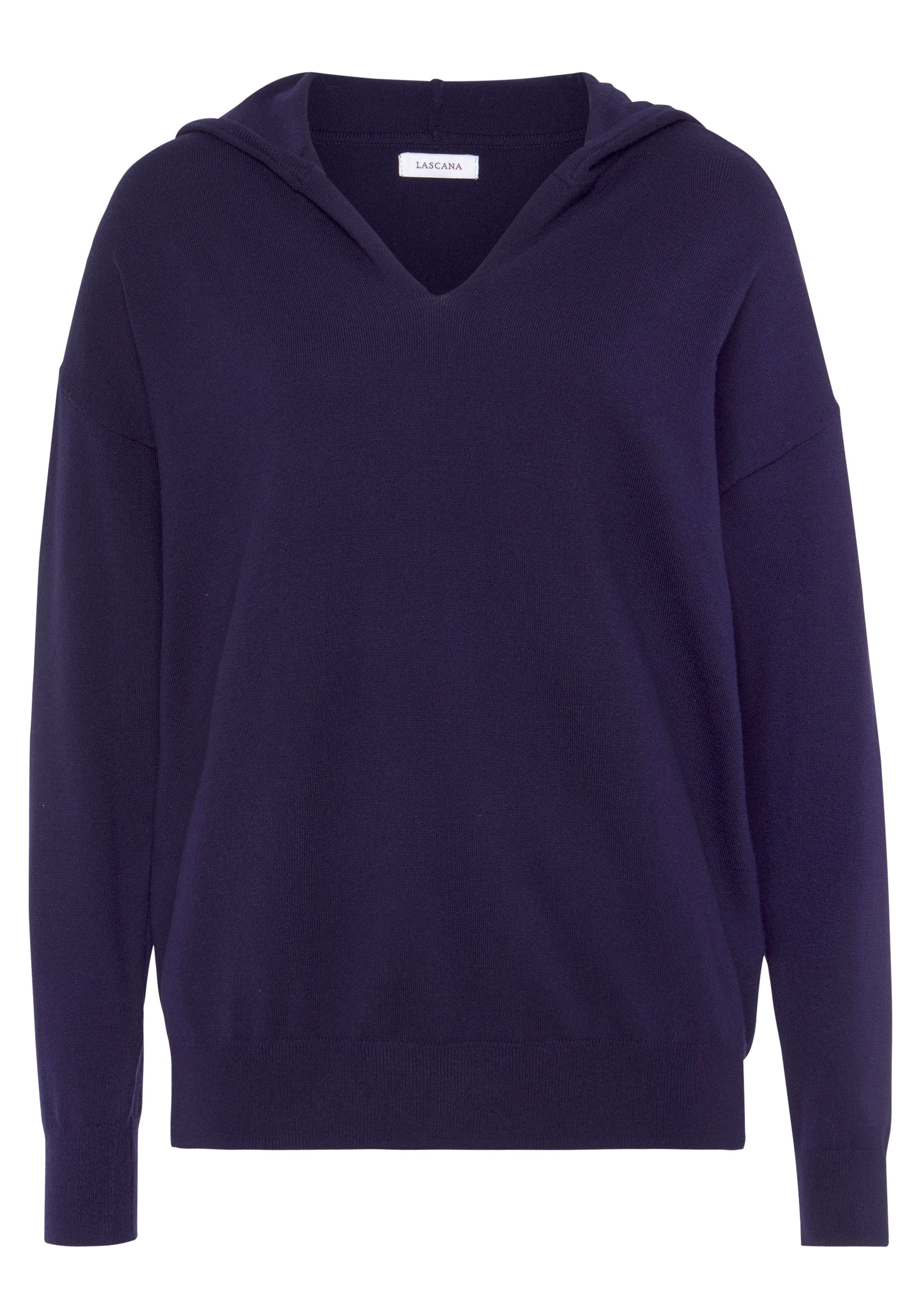 Lascana Gebreide trui Hoodie Capuchonsweatshirt van zachte viscosemix, loungewear