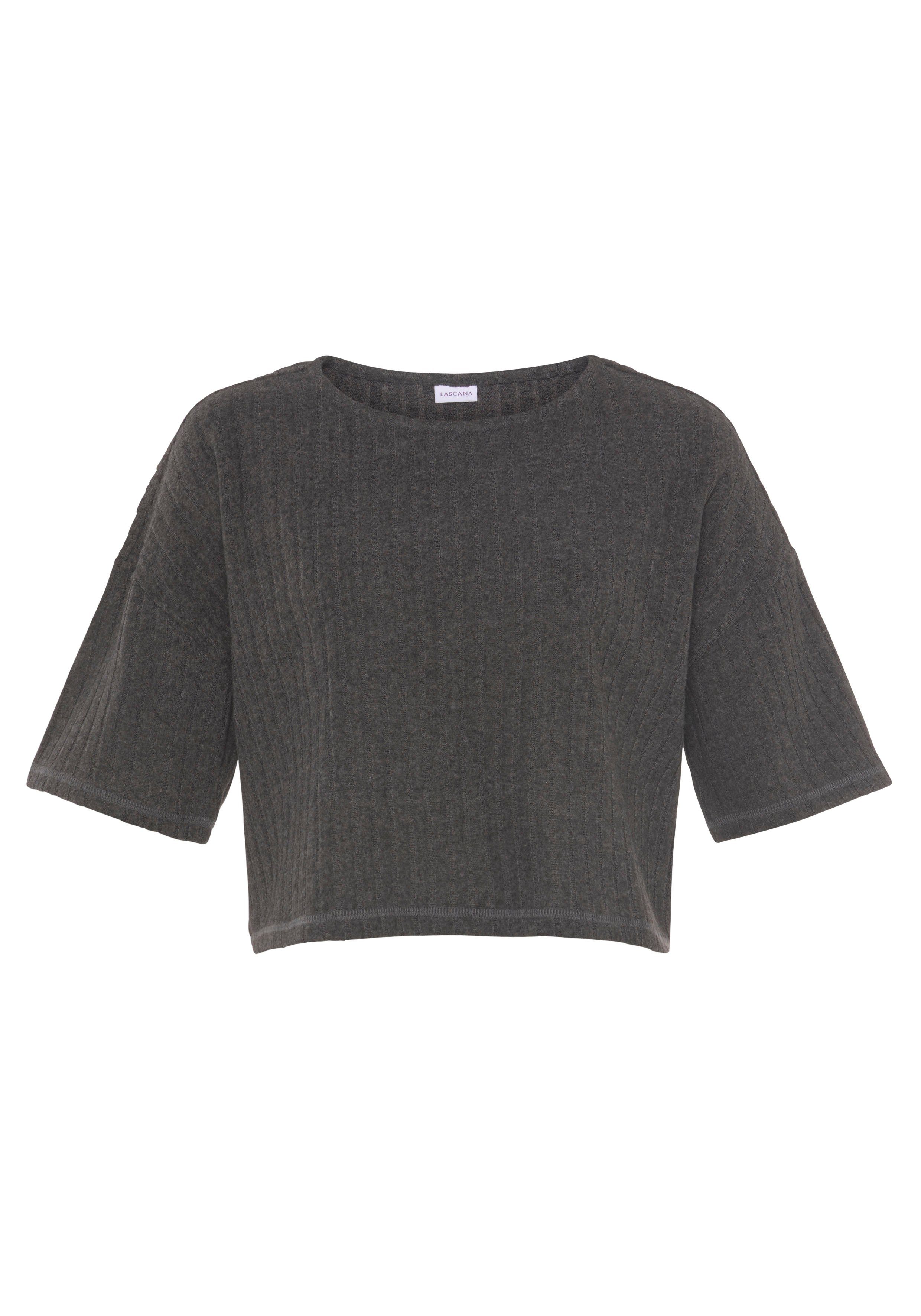 Lascana Shirt met 3/4-mouwen Loungeshirt Lounge-/gebreide shirt van zachte brei, loungewear
