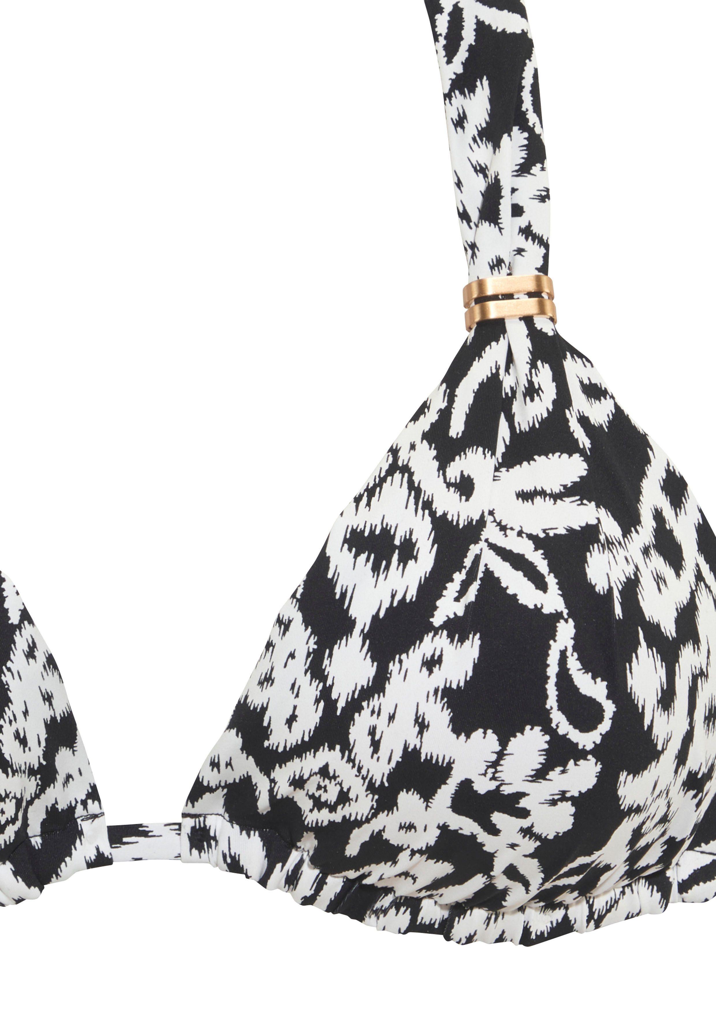 Lascana Triangel-bikinitop Piper met opvallende all-over-print bikini's maat A/B A/B zwart