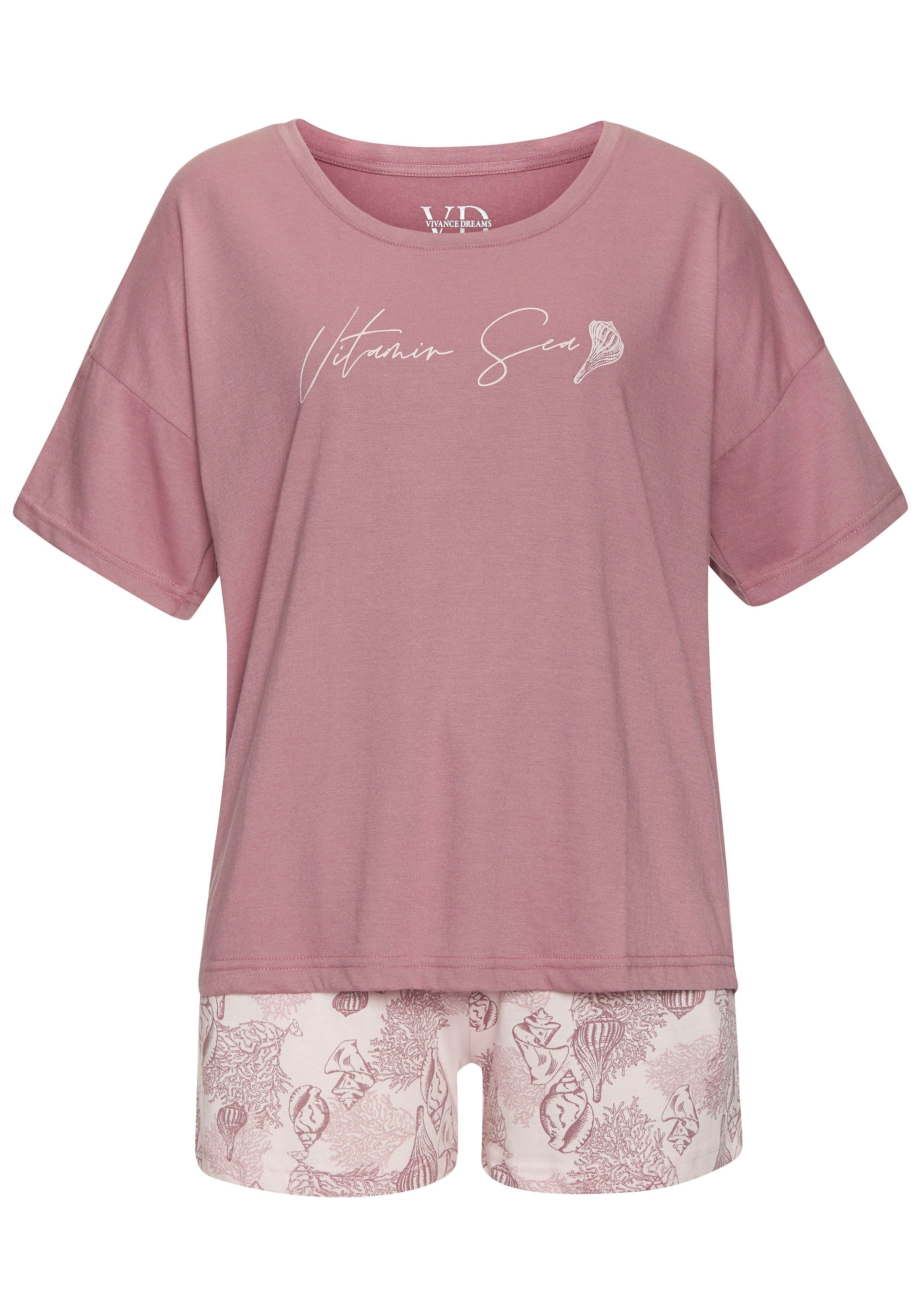 Vivance Dreams Shortama Mooie schelpenprint (set, 2-delig)