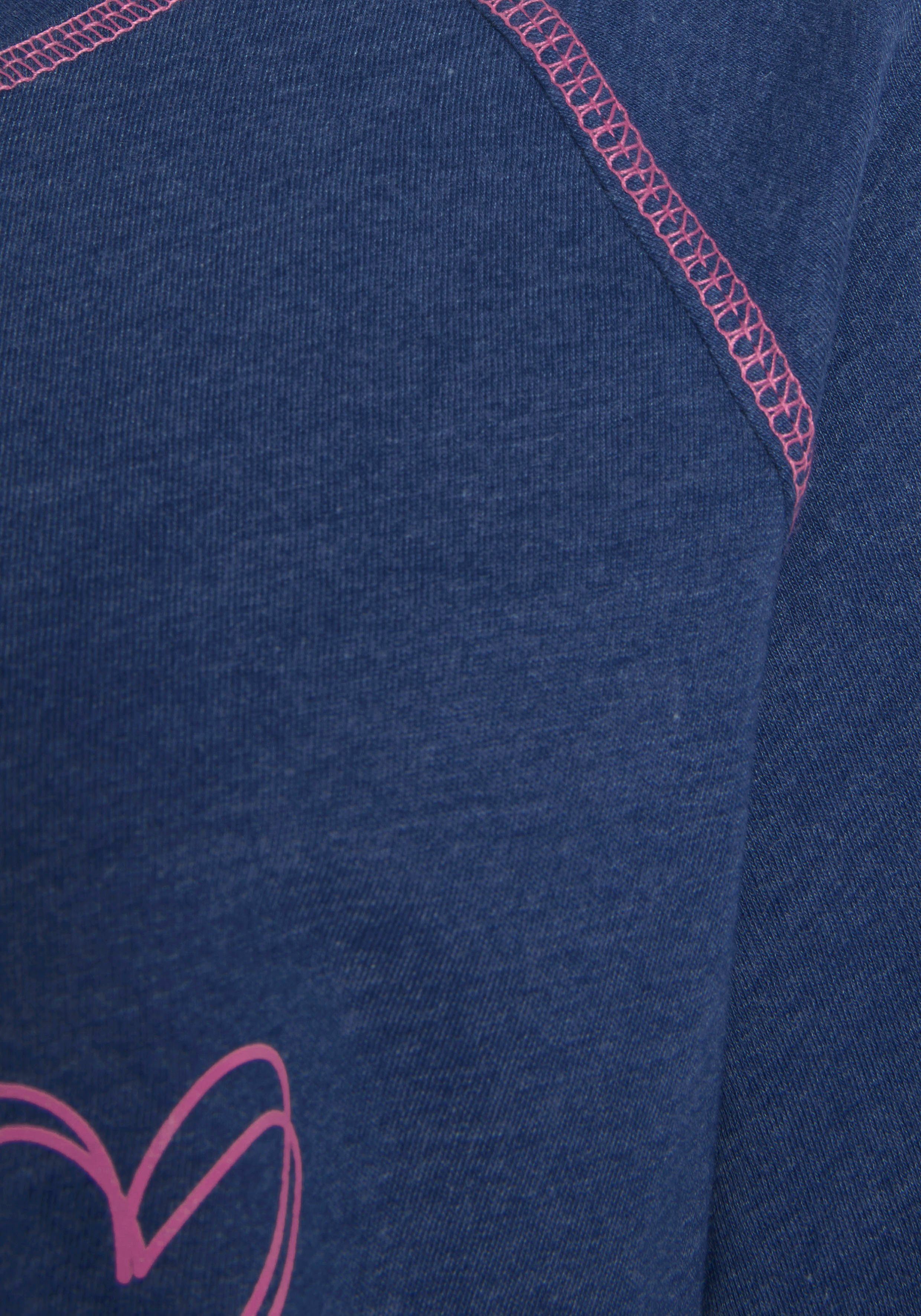 Vivance Dreams Nachthemd met decoratieve flatlock-naden in neonkleuren