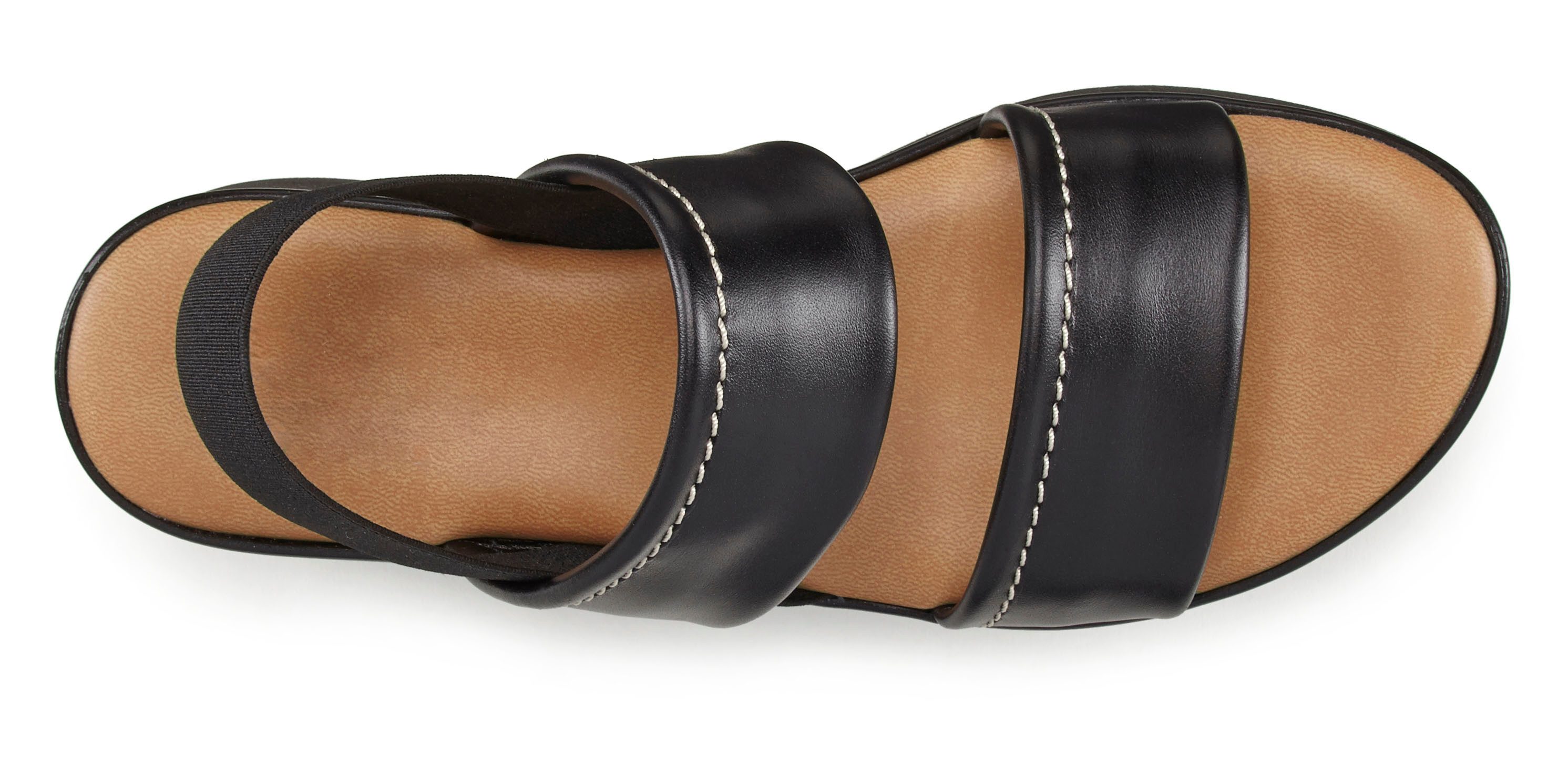 Lascana Plateausandaaltjes Zomerschuh, sandalen, bandjesandalen, open schoen, Sandalette van leer met modieus comfortabele plateausole