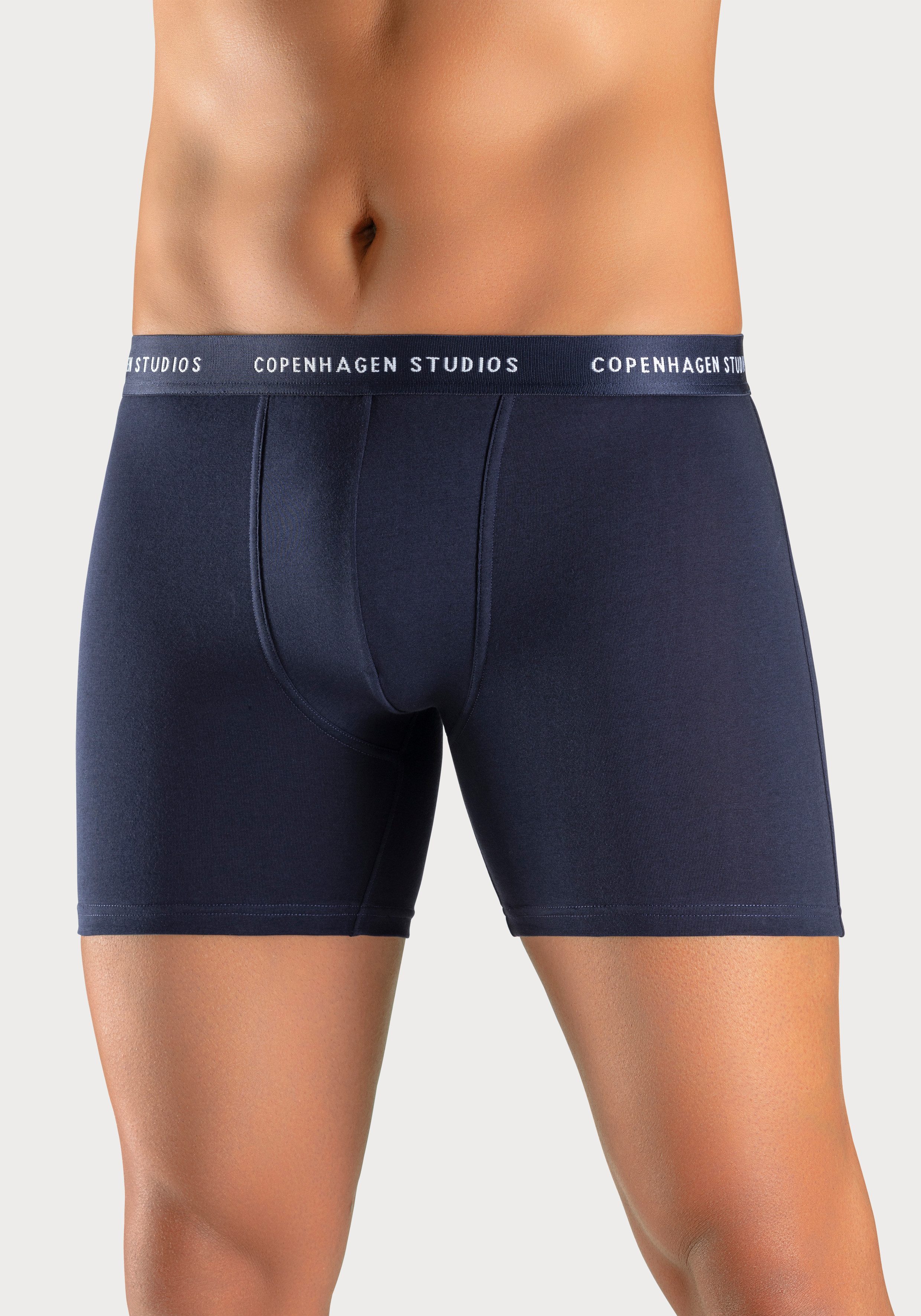 Copenhagen Studios Boxershort voor heren met langere pijpen en logo-tailleband (3 stuks)