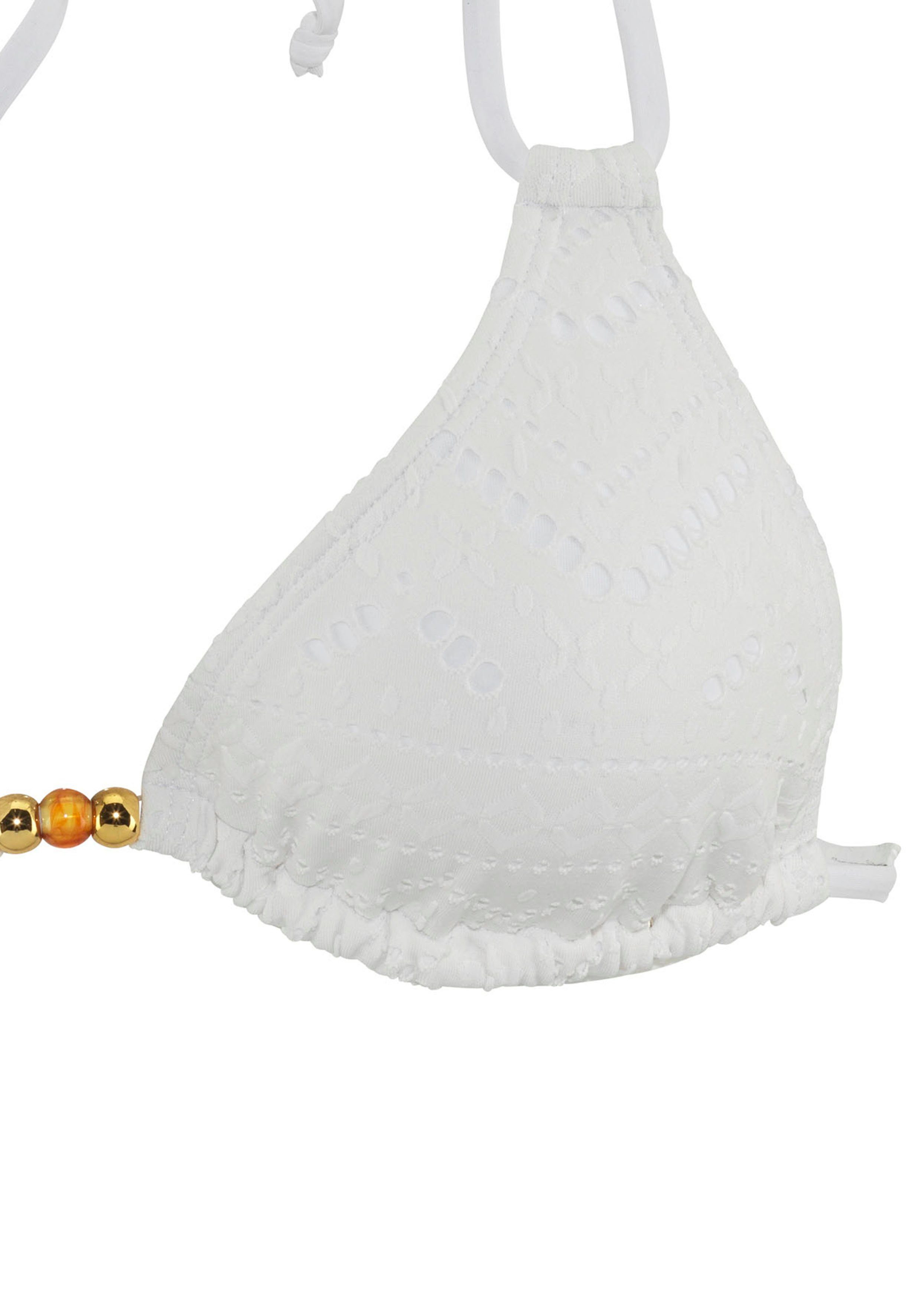 Lascana Triangel-bikinitop Omara met broderie anglaise