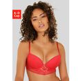 lascana push-up-bh in prachtige vlecht-look rood