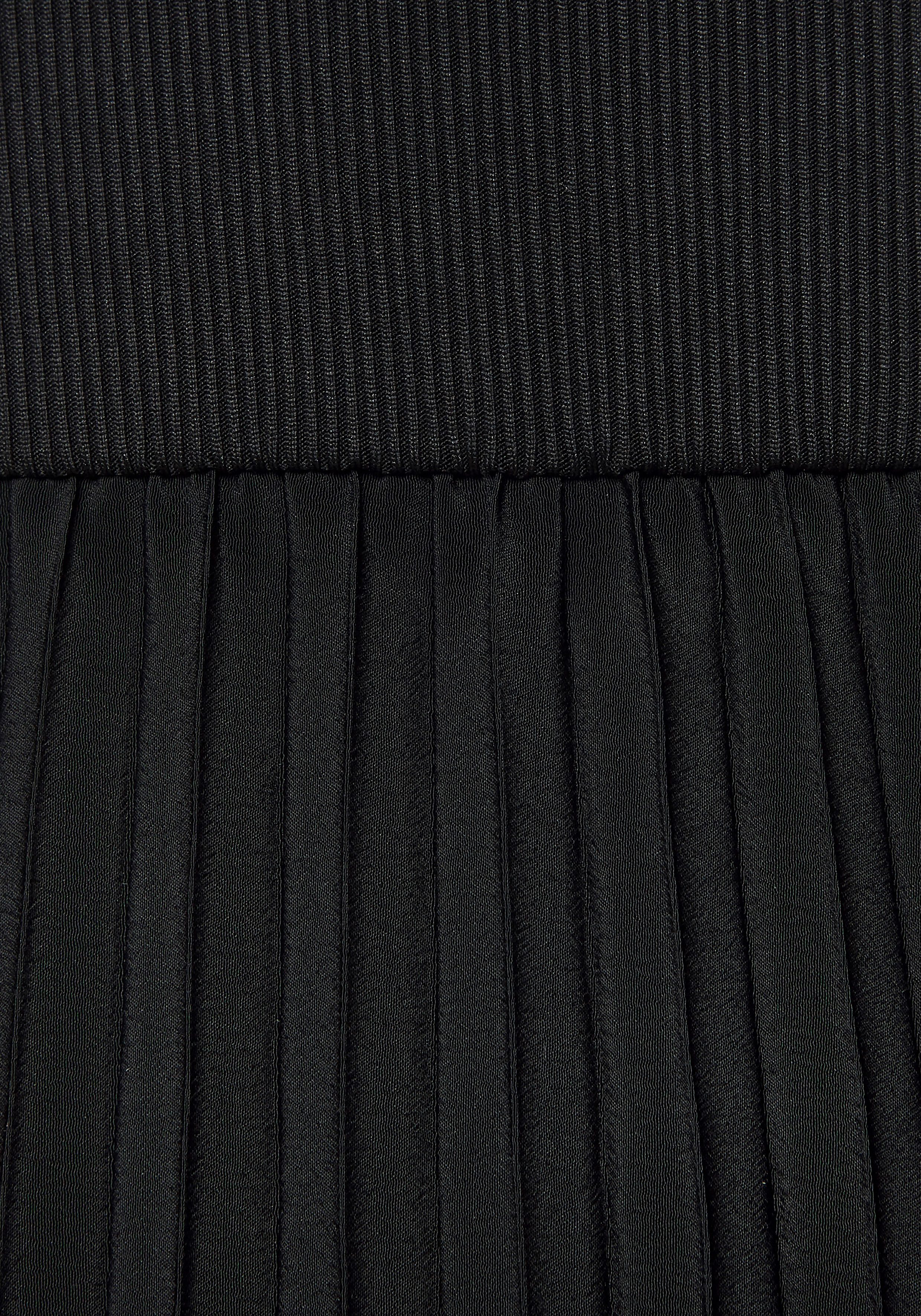 Lascana Midi-jurk met plissé rokdeel, basic, modieus