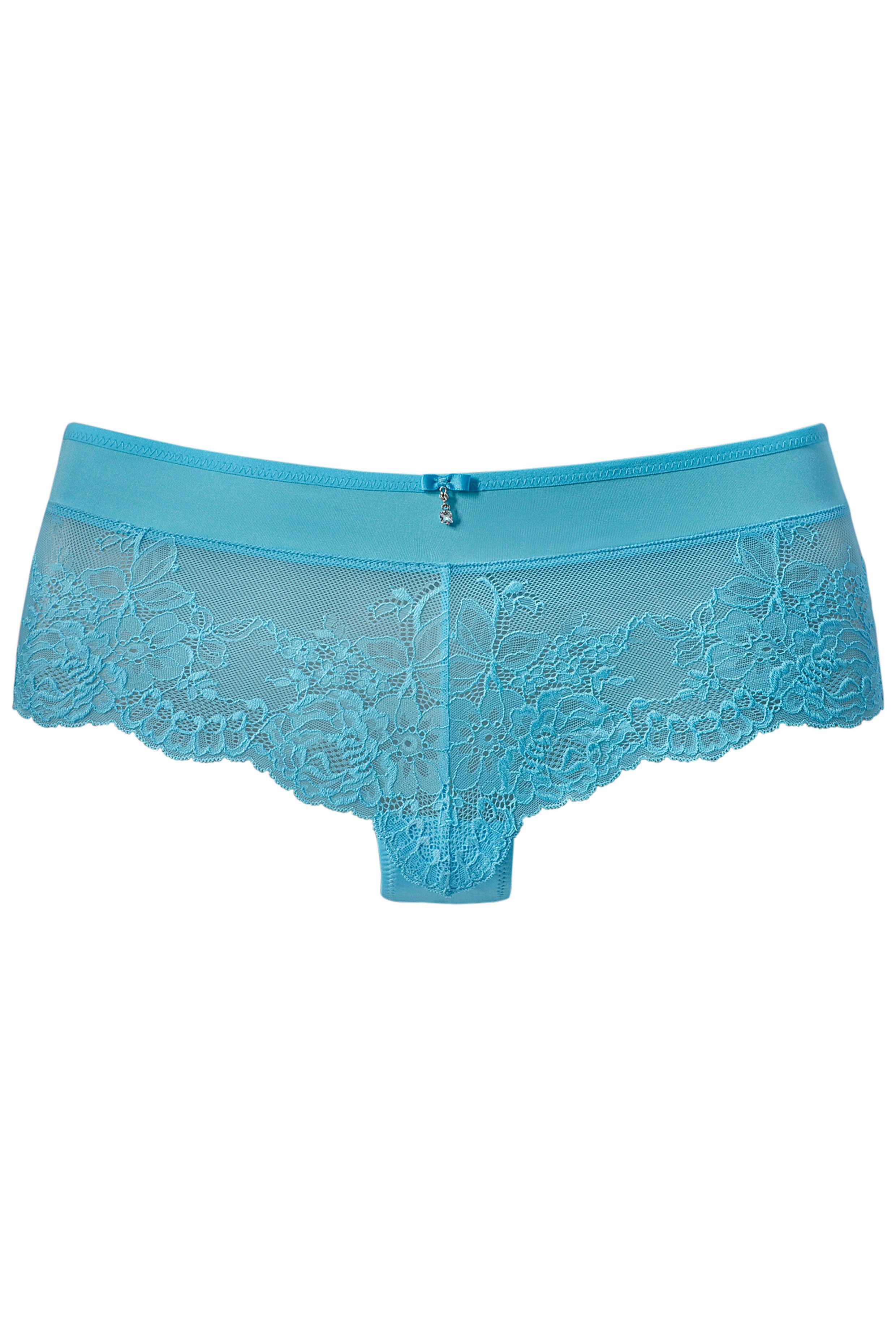 vivance stringpants gemaakt van subtiel transparant kant, lingerie blauw