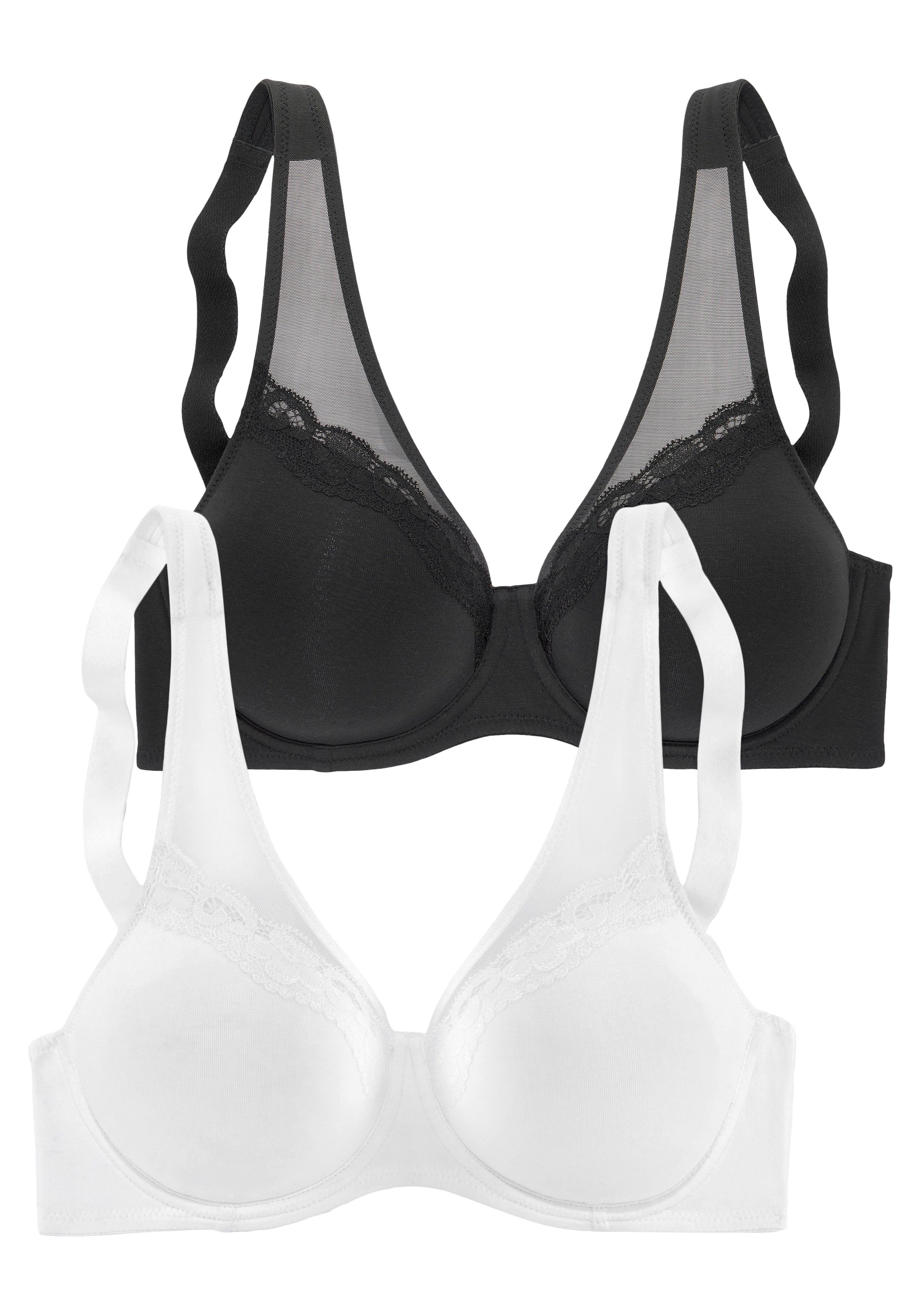 Petite fleur Minimizer-bh met naadloos voorgevormde cups van katoen (Set van 2)
