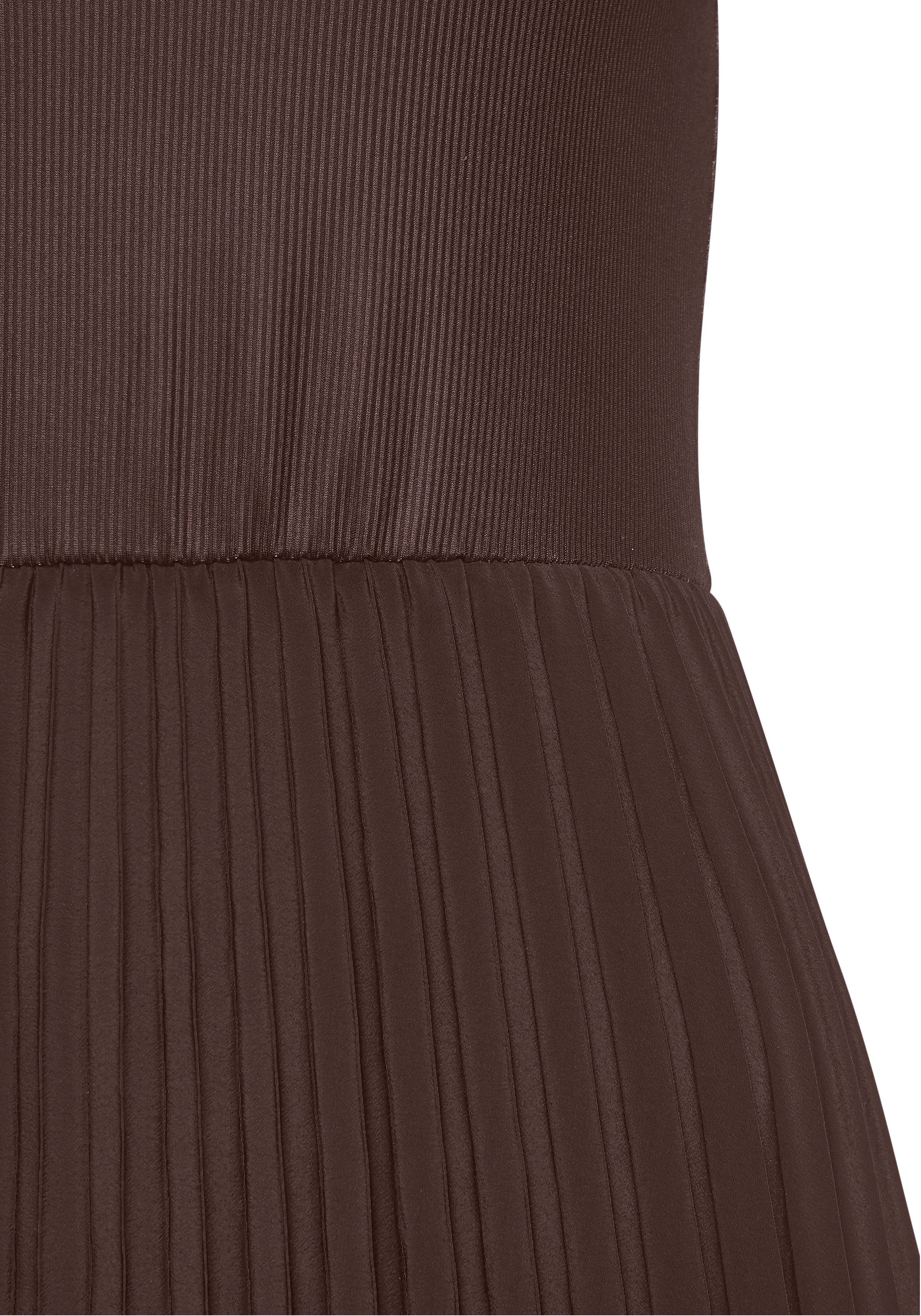 Lascana Midi-jurk met plissé rokdeel, basic, modieus