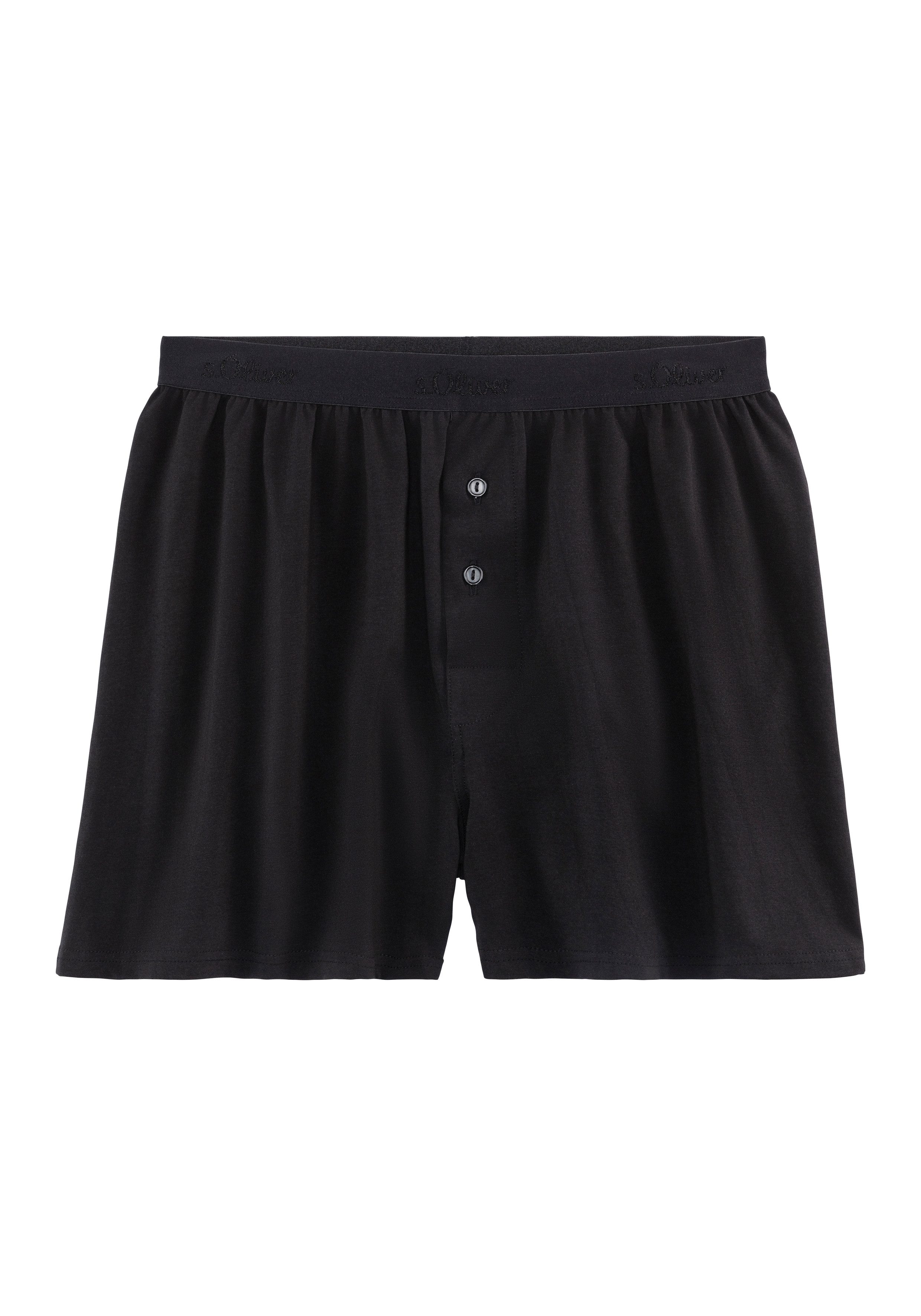 s.Oliver RED LABEL Beachwear Wijde boxershort unikleur en gedessineerd (set, 2 stuks)